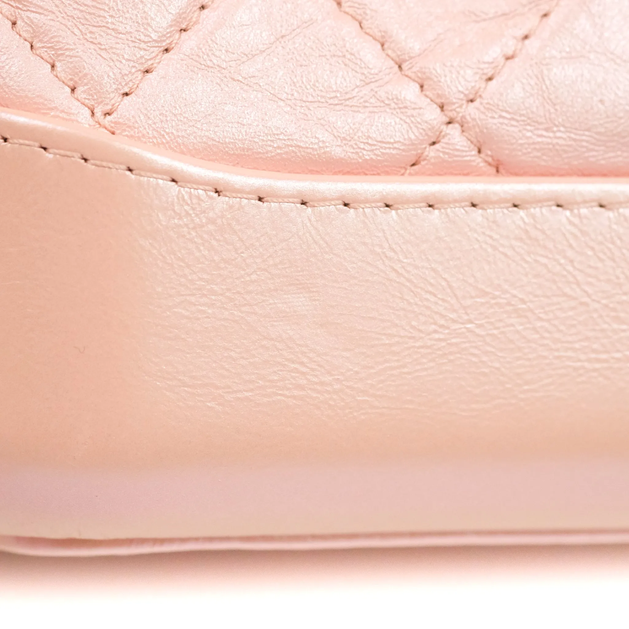 Chanel Small Gabrielle Hobo Iridescent Pink Aged Calfskin Mixed Hardware