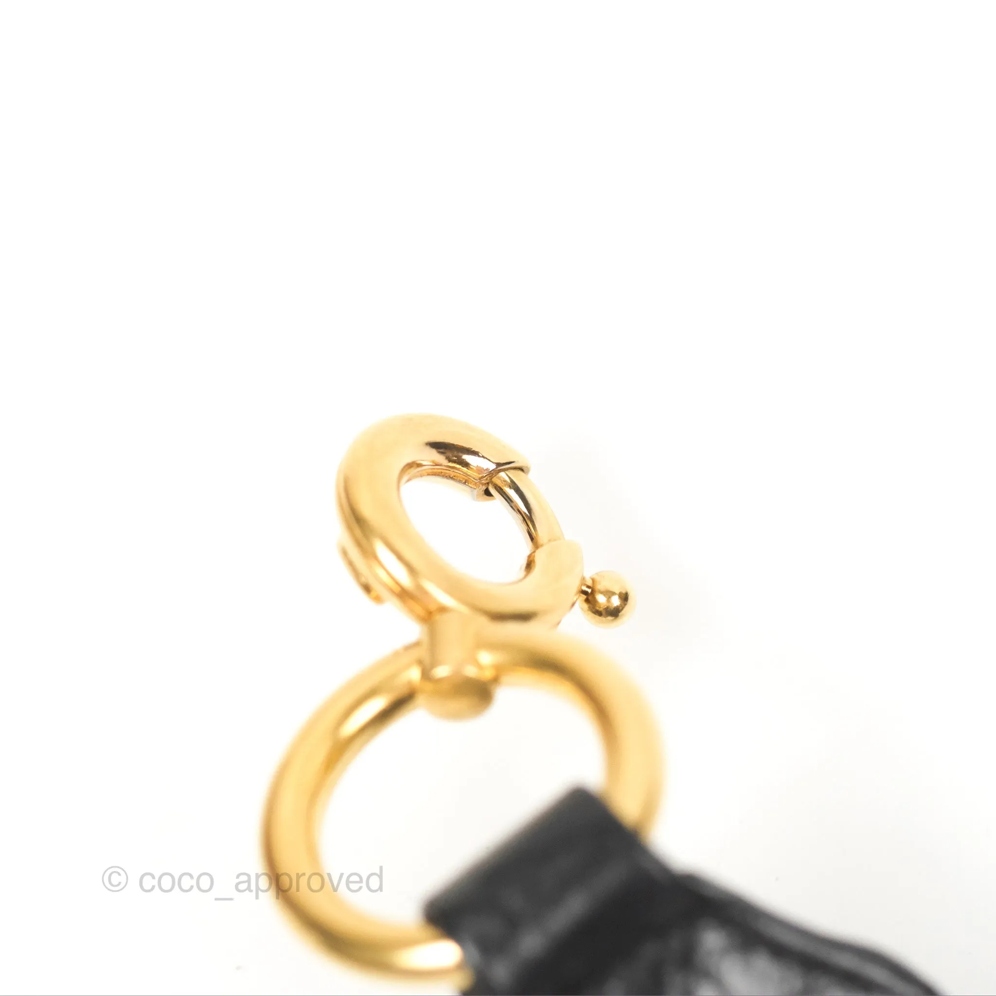 Chanel Small Gabrielle Hobo with Logo Handle Black Croc Embossed Calfskin