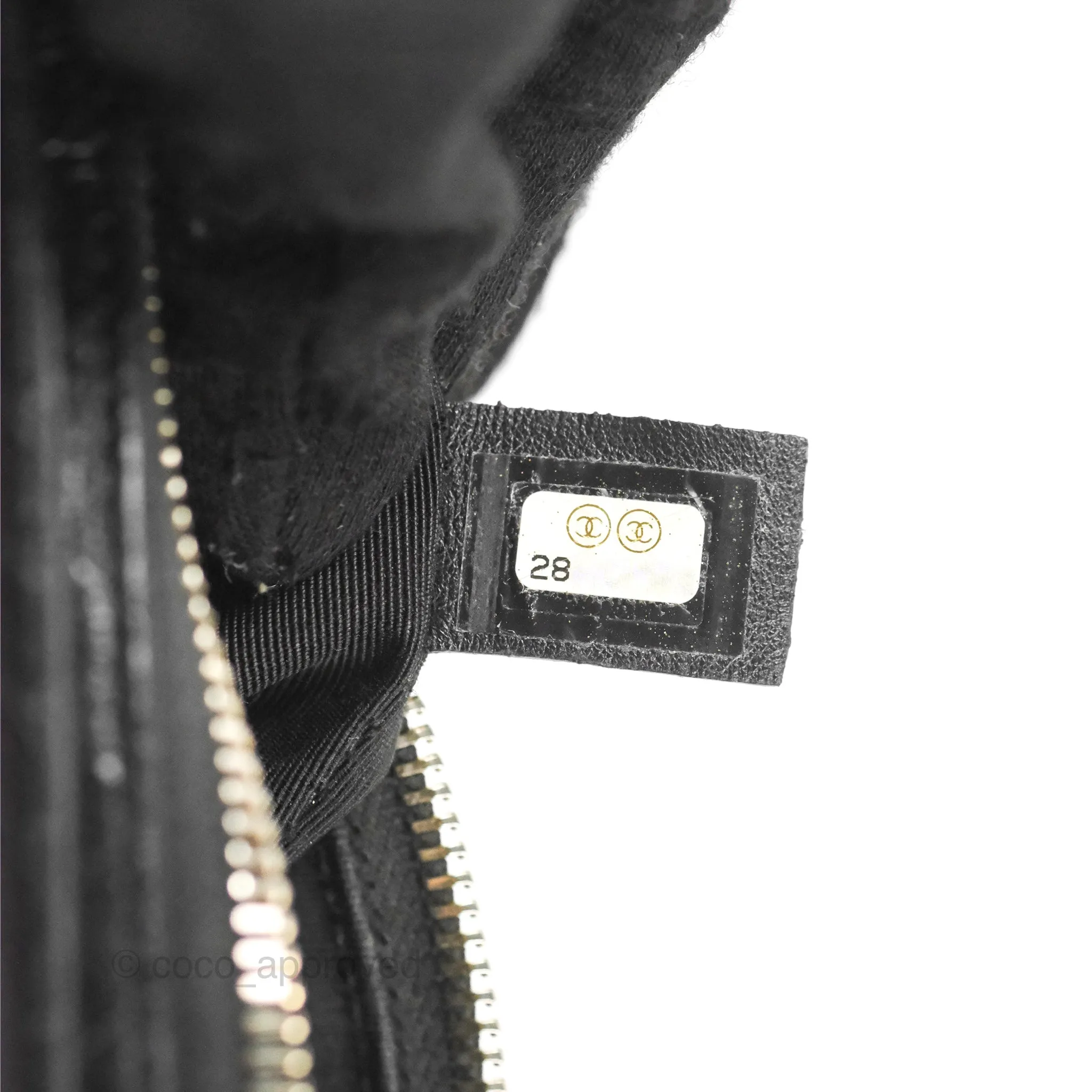 Chanel Small Gabrielle Hobo with Logo Handle Black Croc Embossed Calfskin