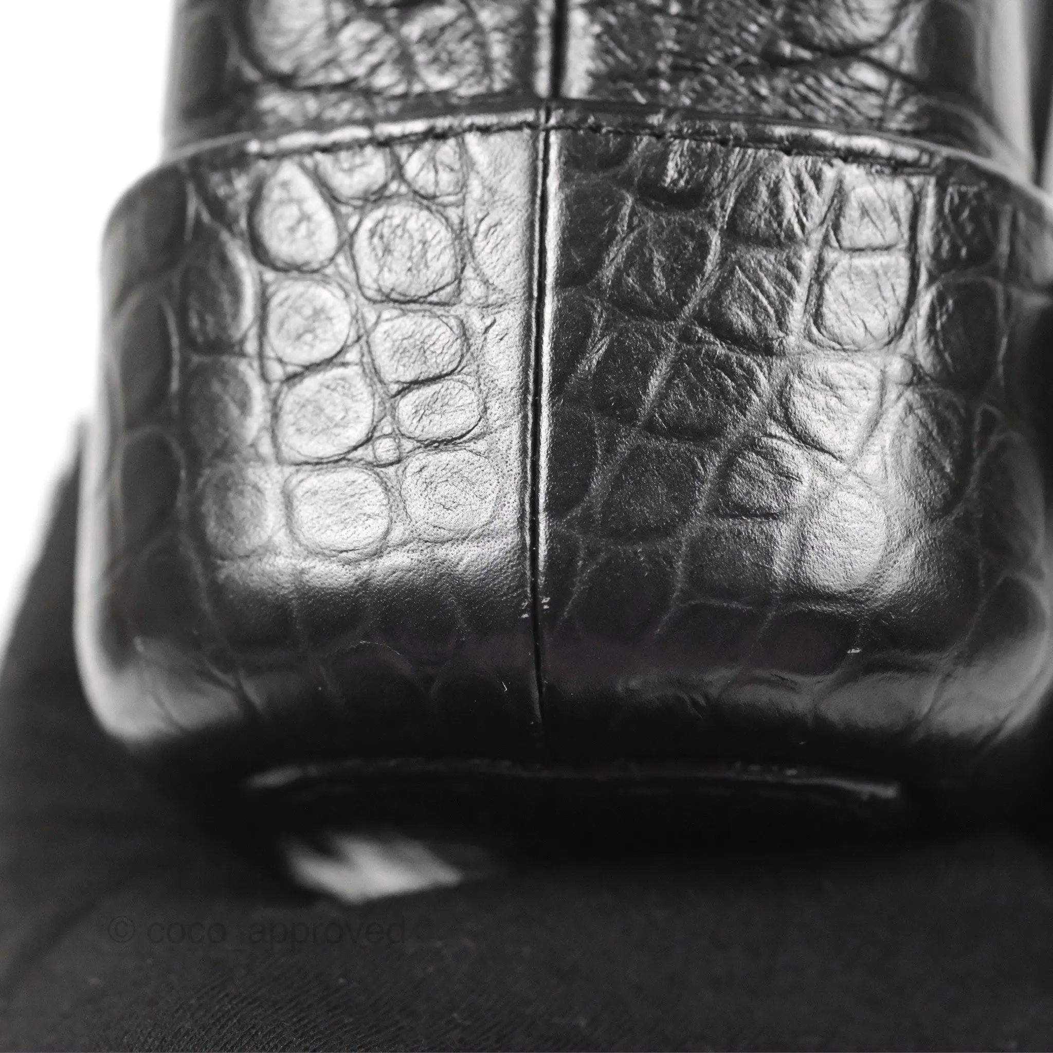 Chanel Small Gabrielle Hobo with Logo Handle Black Croc Embossed Calfskin