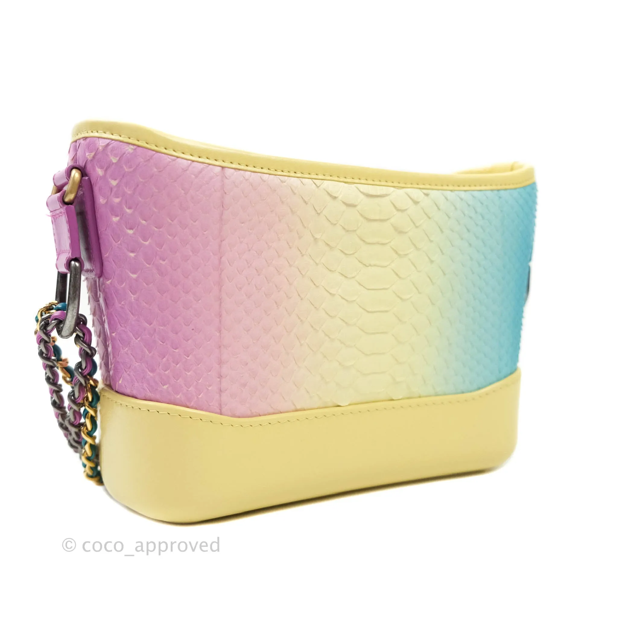Chanel Small Gabrielle Hobo Yellow Python Mixed Hardware