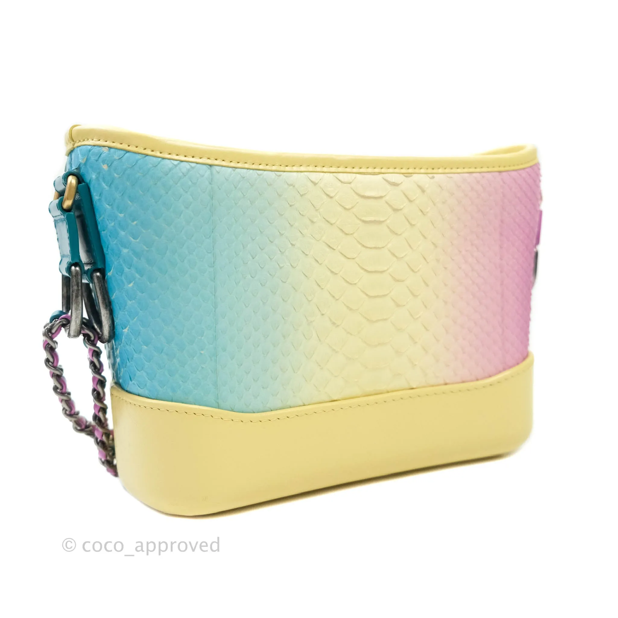 Chanel Small Gabrielle Hobo Yellow Python Mixed Hardware