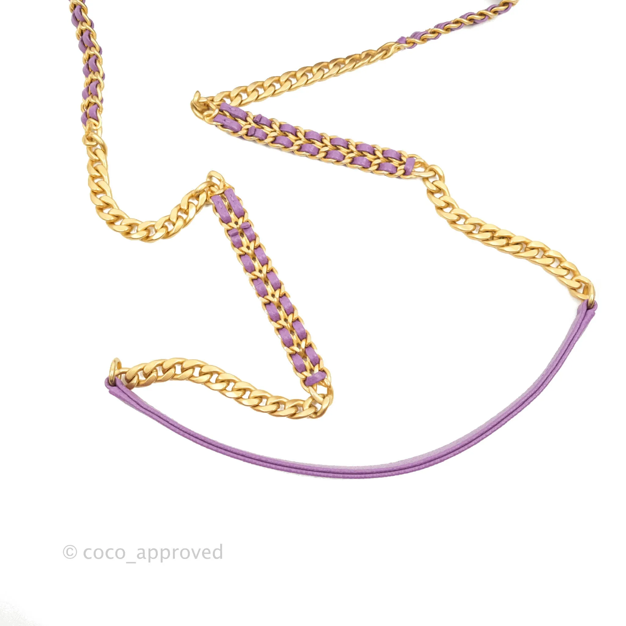 Chanel Small Quilted Melody Flap Purple Caviar Aged Gold Hardware