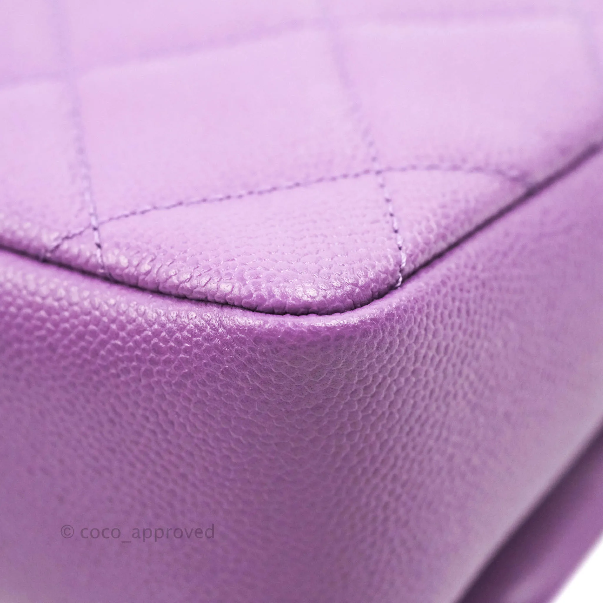 Chanel Small Quilted Melody Flap Purple Caviar Aged Gold Hardware