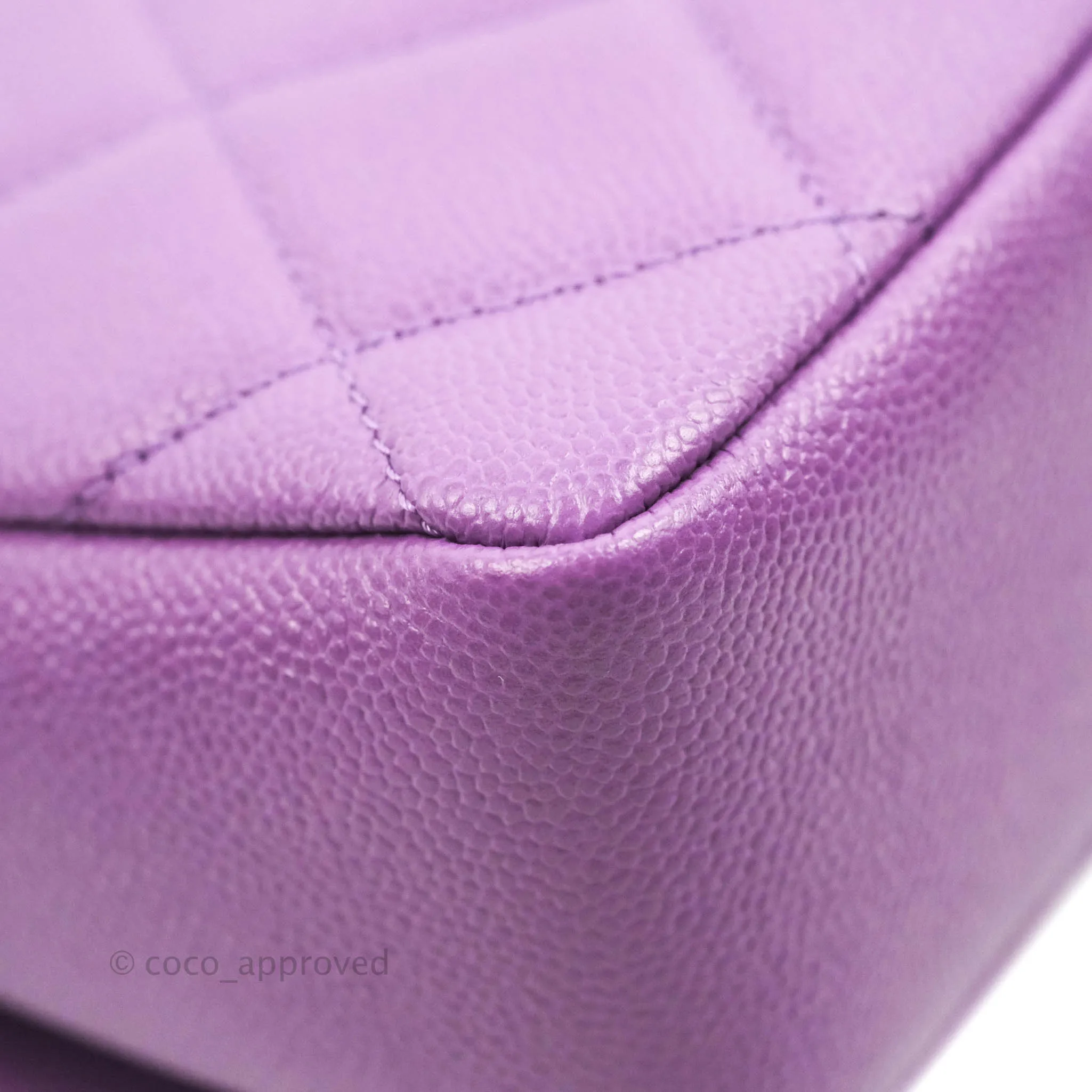 Chanel Small Quilted Melody Flap Purple Caviar Aged Gold Hardware