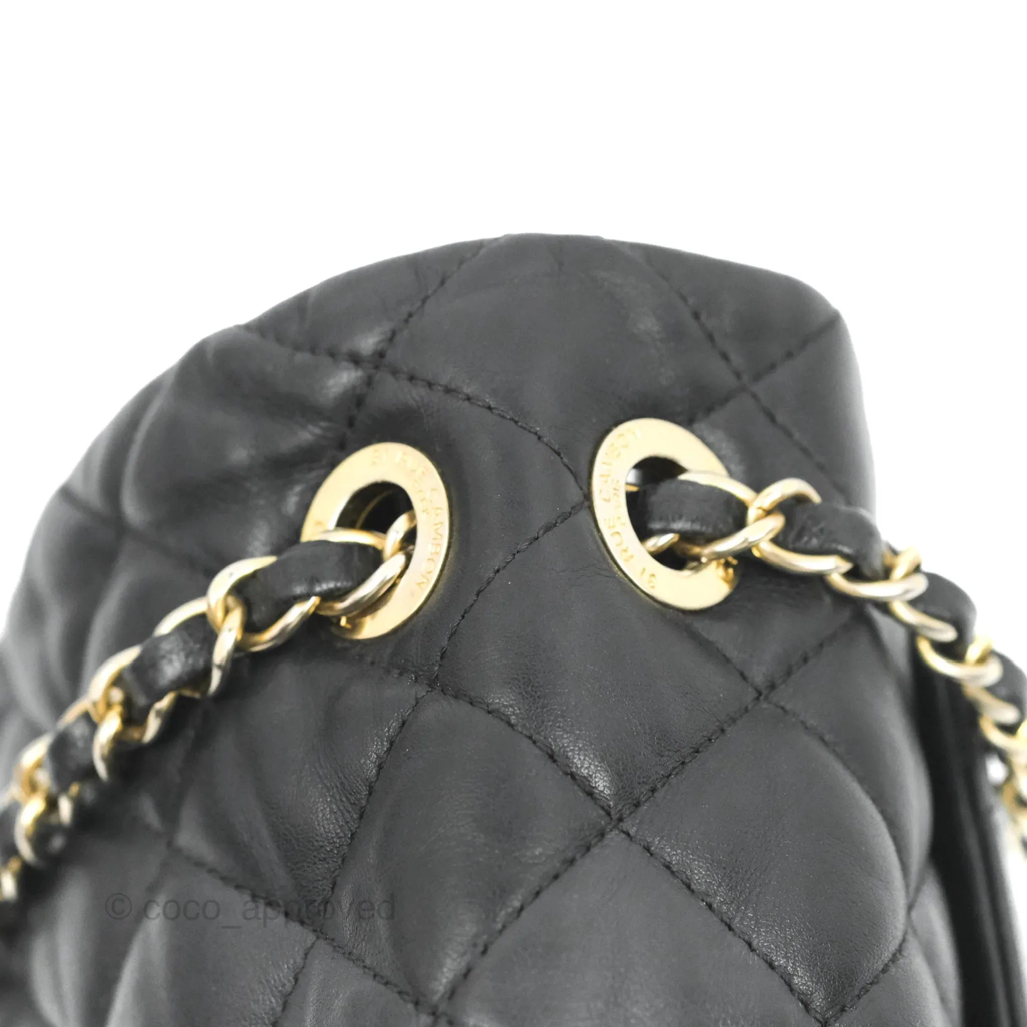 Chanel Soft Elegance Flap Bag Calfskin Black Aged Gold Hardware
