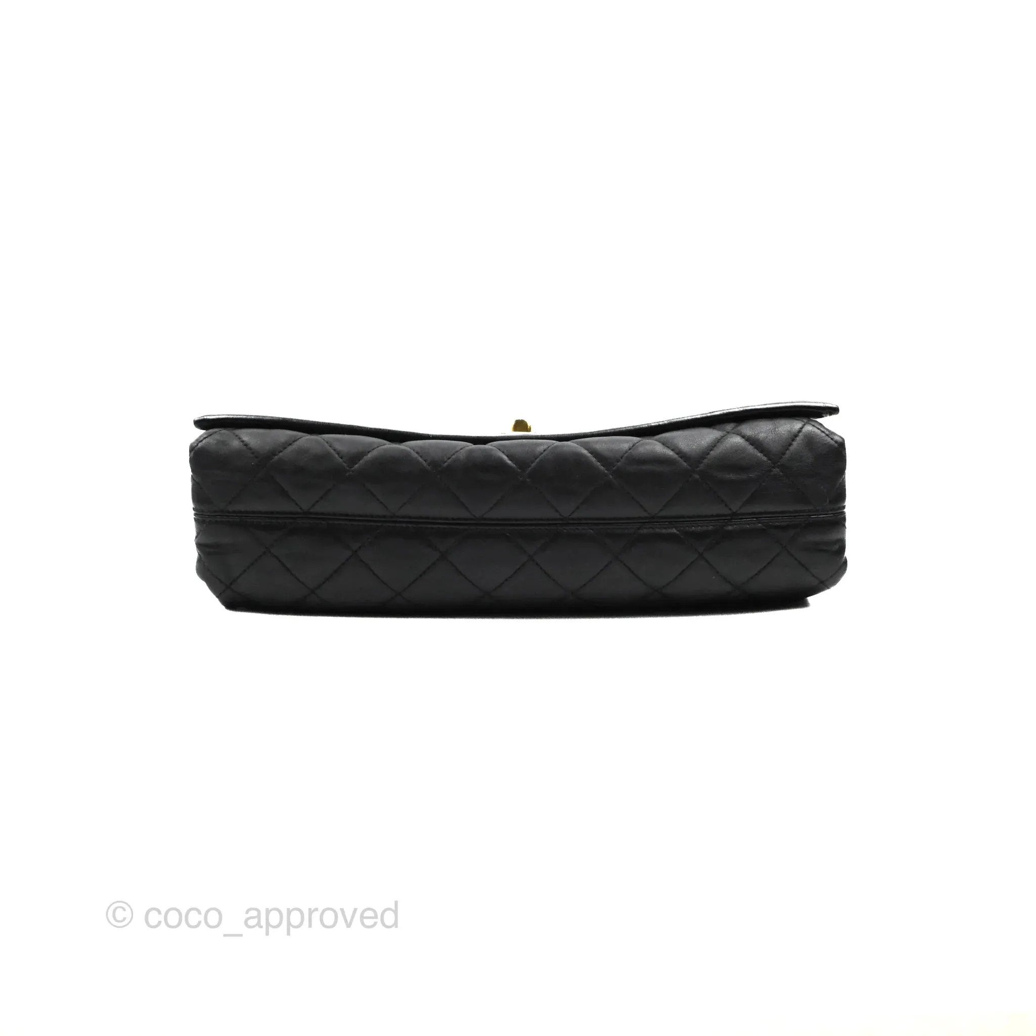 Chanel Soft Elegance Flap Bag Calfskin Black Aged Gold Hardware