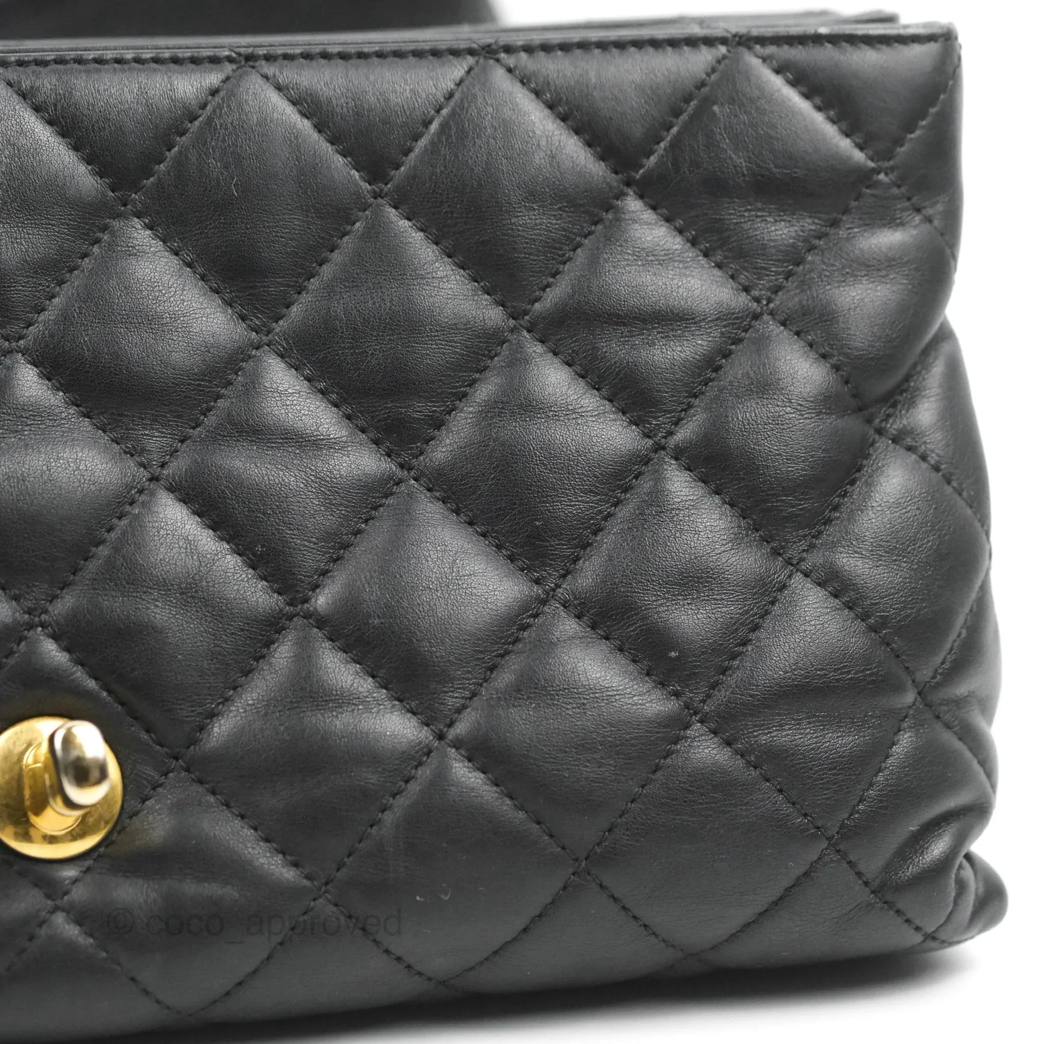 Chanel Soft Elegance Flap Bag Calfskin Black Aged Gold Hardware