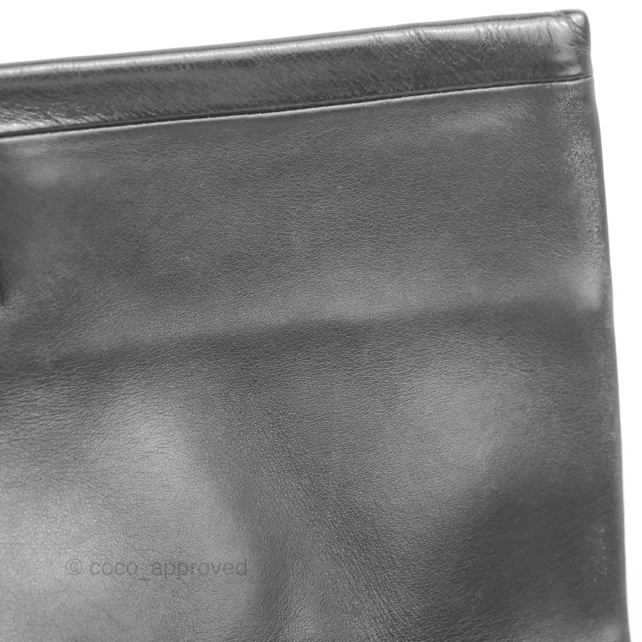 Chanel Soft Elegance Flap Bag Calfskin Black Aged Gold Hardware