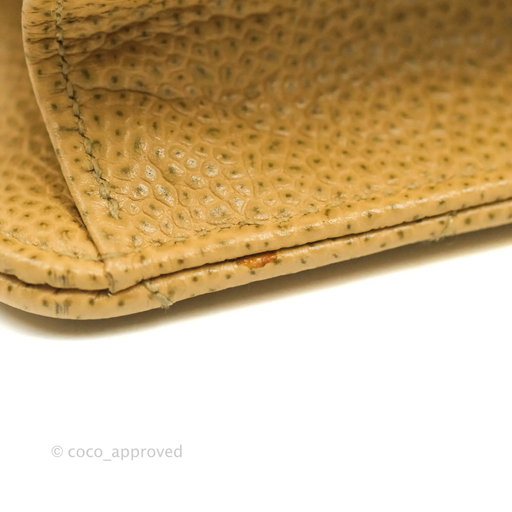 Chanel Vintage Quilted Mini Square Flap Beige Caviar Silver Hardware