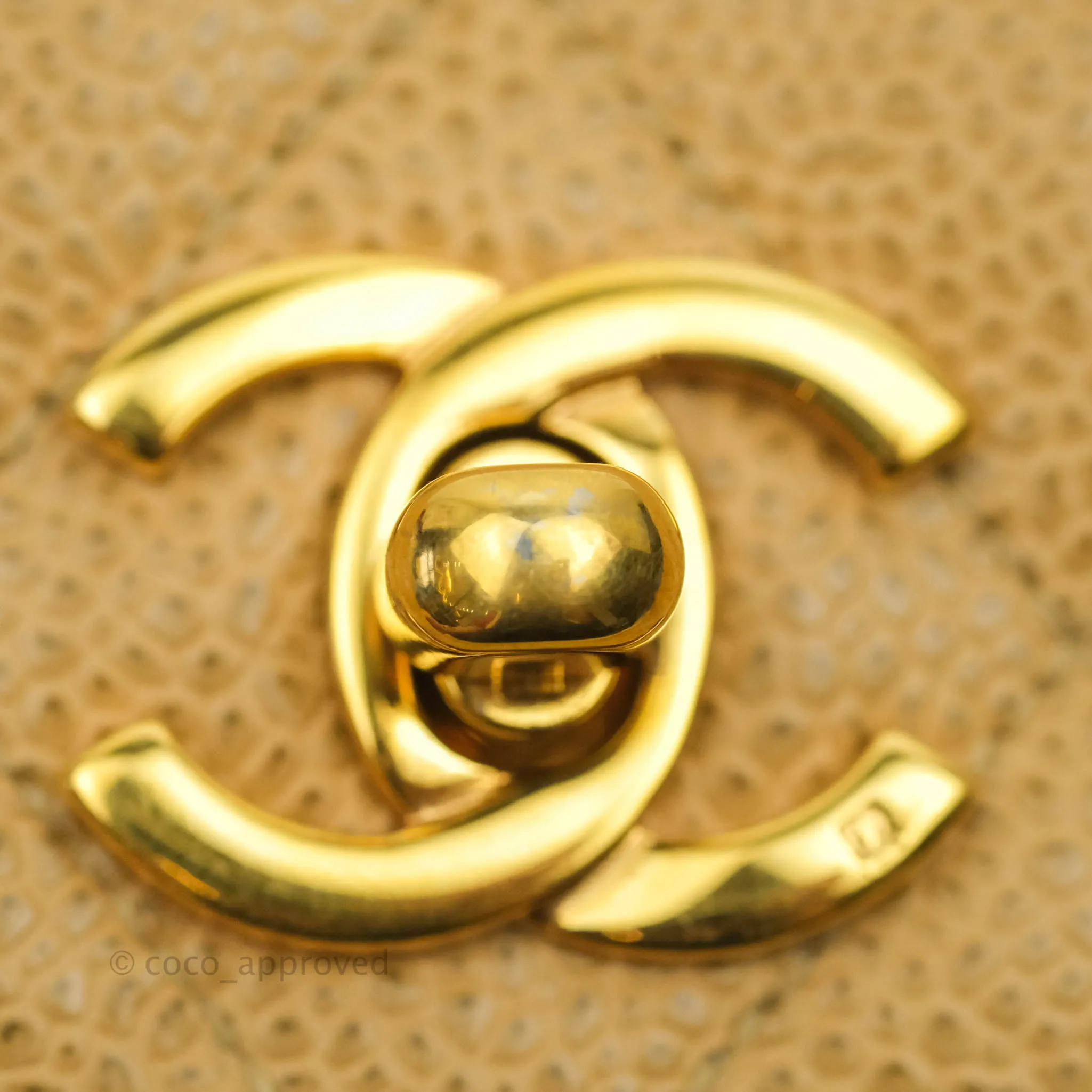 Chanel Vintage Quilted Mini Square Flap Beige Caviar Silver Hardware