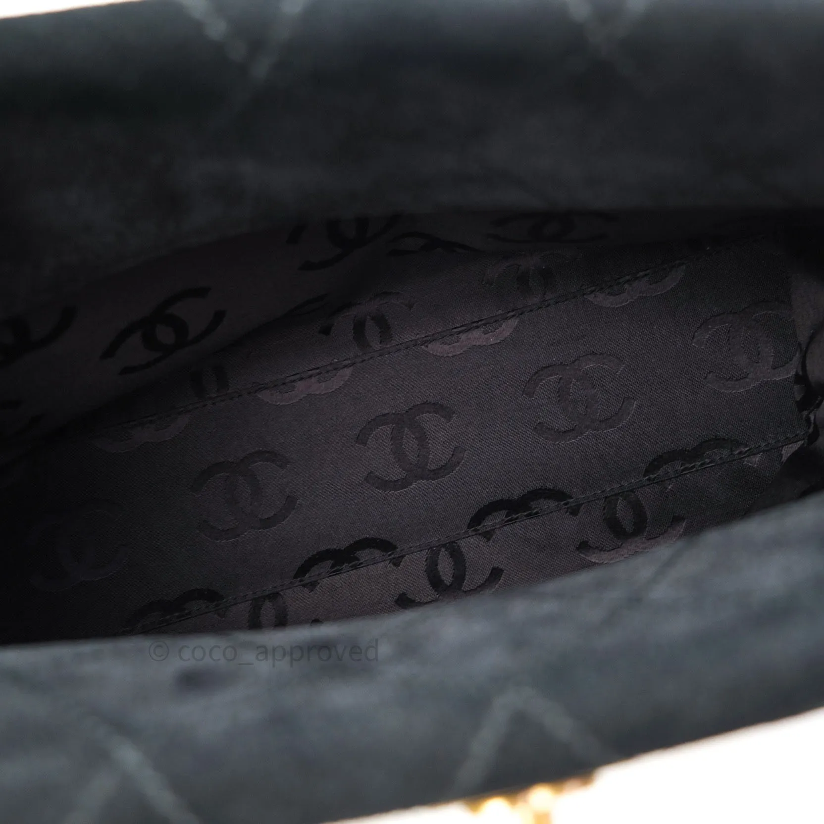 Chanel Vintage Tote Bag Black Gold Hardware