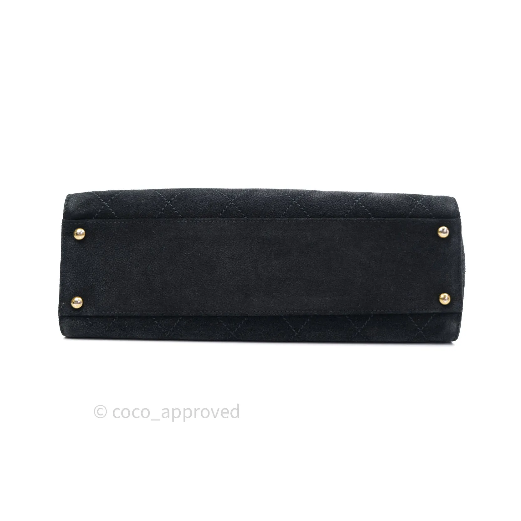 Chanel Vintage Tote Bag Black Gold Hardware