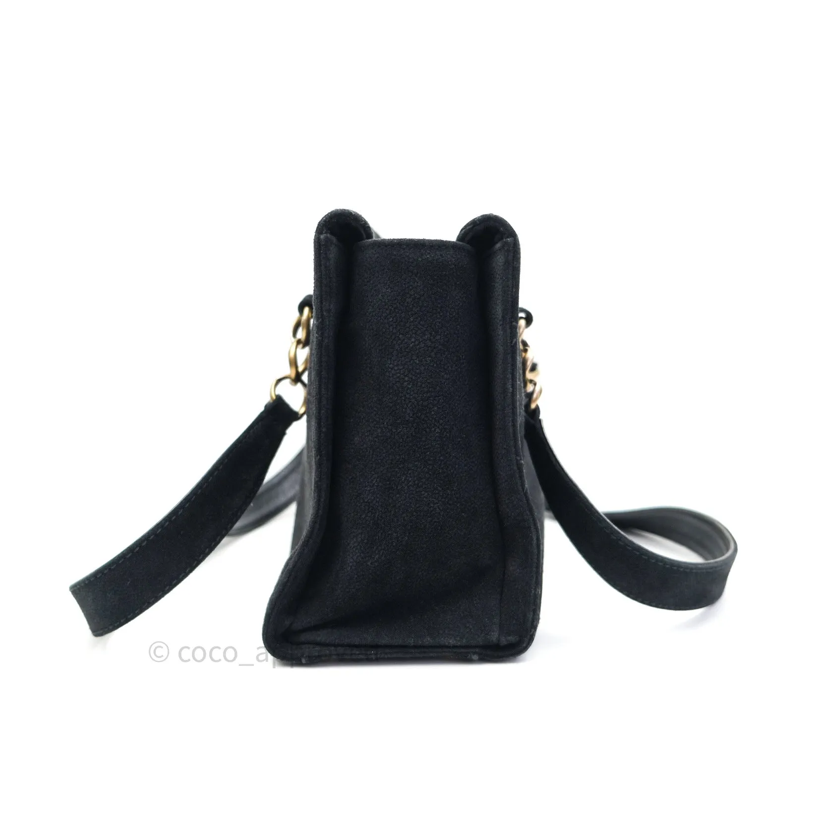 Chanel Vintage Tote Bag Black Gold Hardware