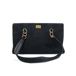 Chanel Vintage Tote Bag Black Gold Hardware