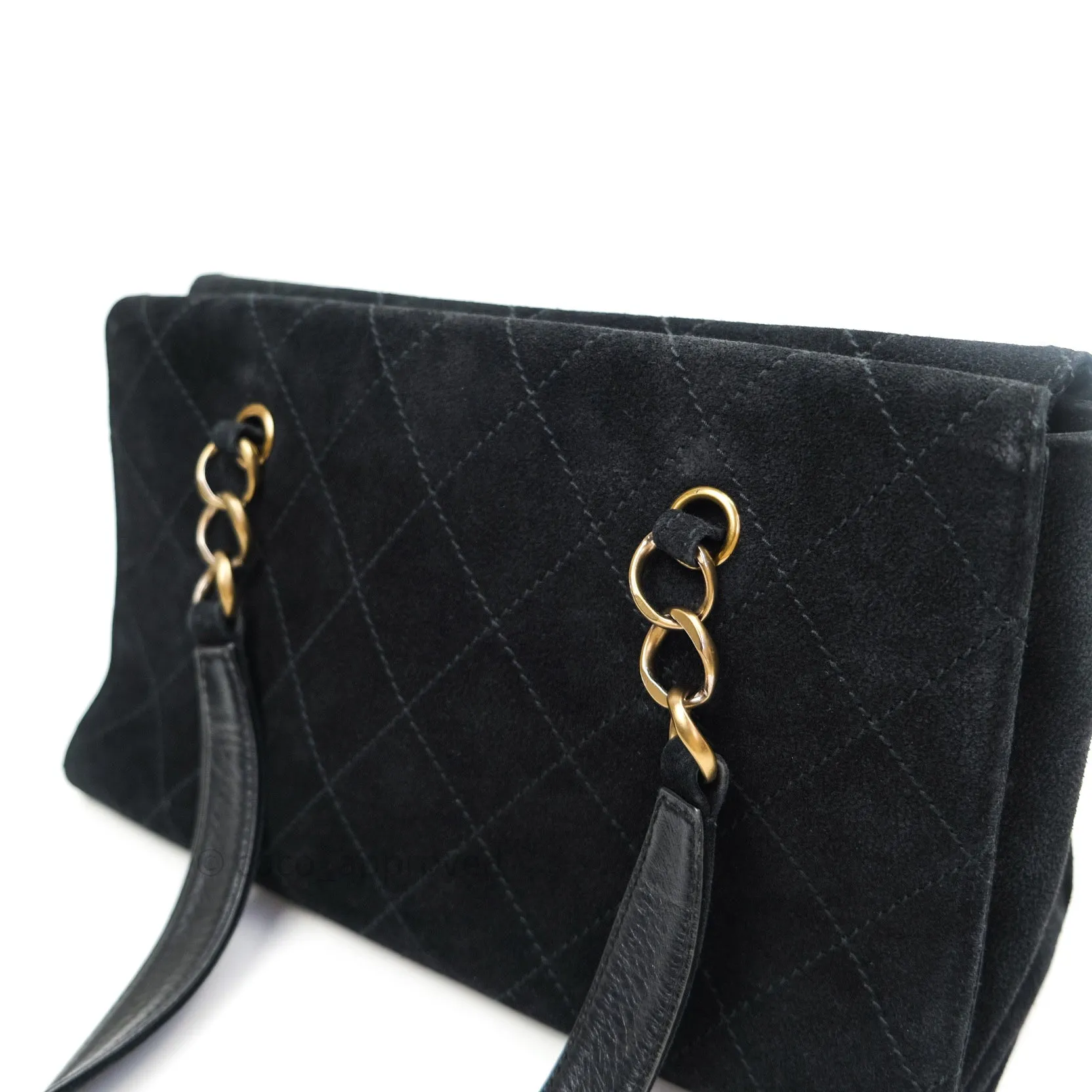 Chanel Vintage Tote Bag Black Gold Hardware