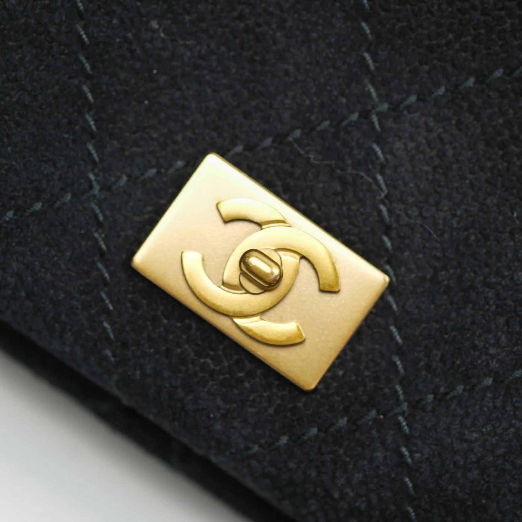 Chanel Vintage Tote Bag Black Gold Hardware