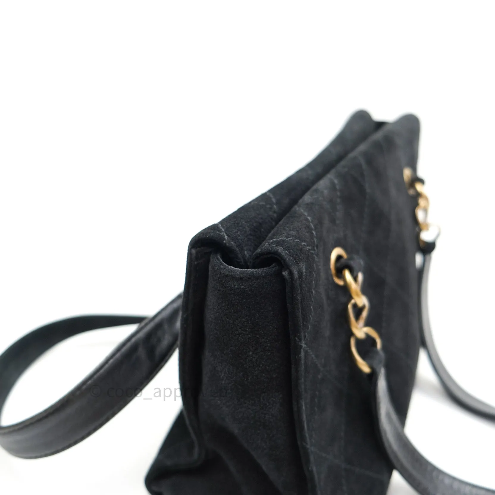 Chanel Vintage Tote Bag Black Gold Hardware