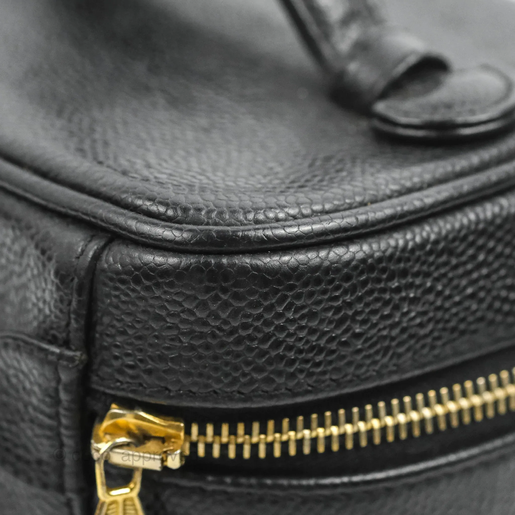 Chanel Vintage Vanity Case Black Caviar Gold Hardware