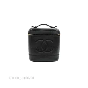 Chanel Vintage Vanity Case Black Caviar Gold Hardware
