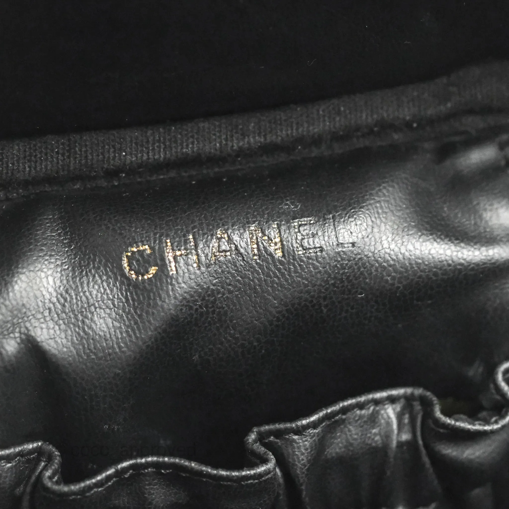 Chanel Vintage Vanity Case Black Caviar Gold Hardware