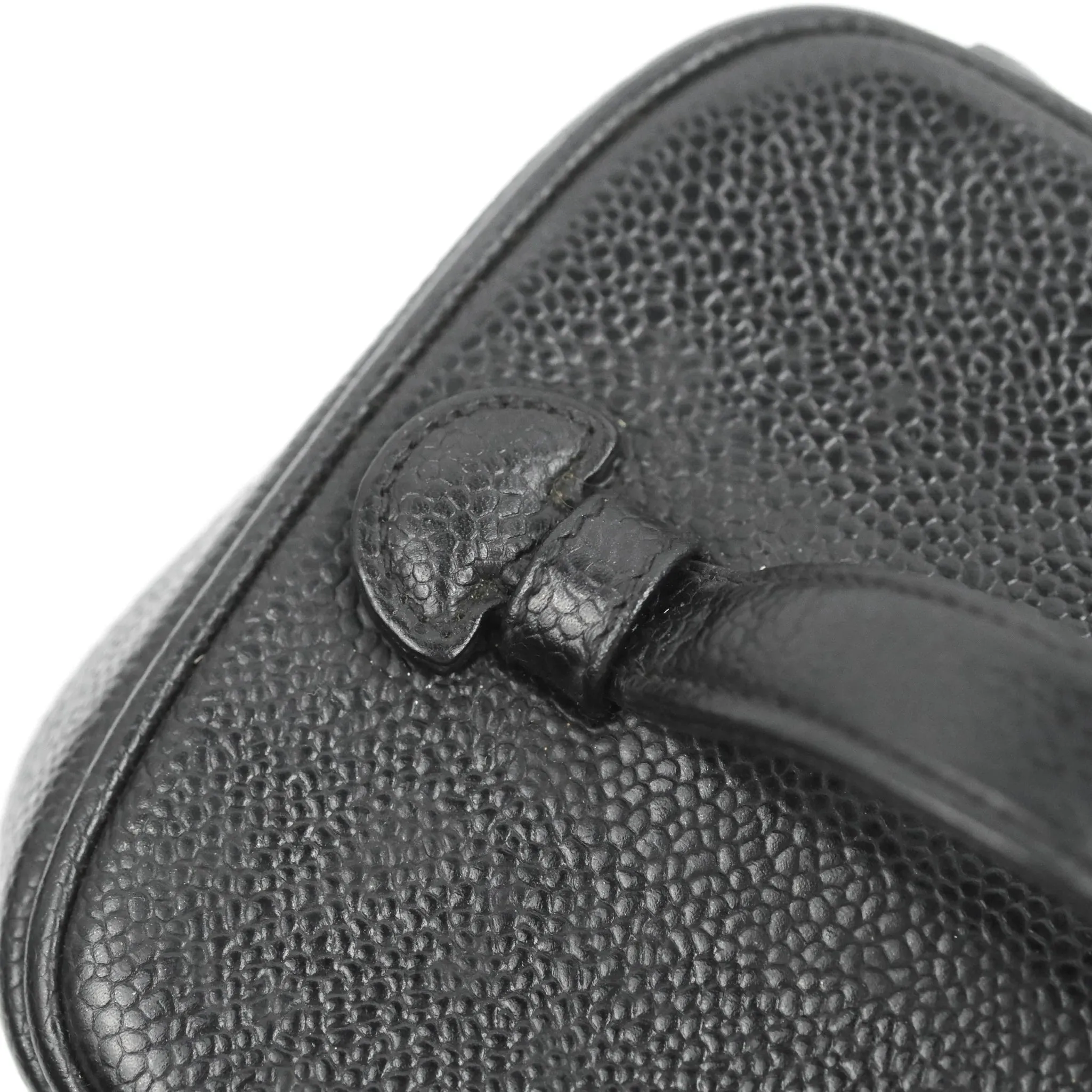 Chanel Vintage Vanity Case Black Caviar Gold Hardware