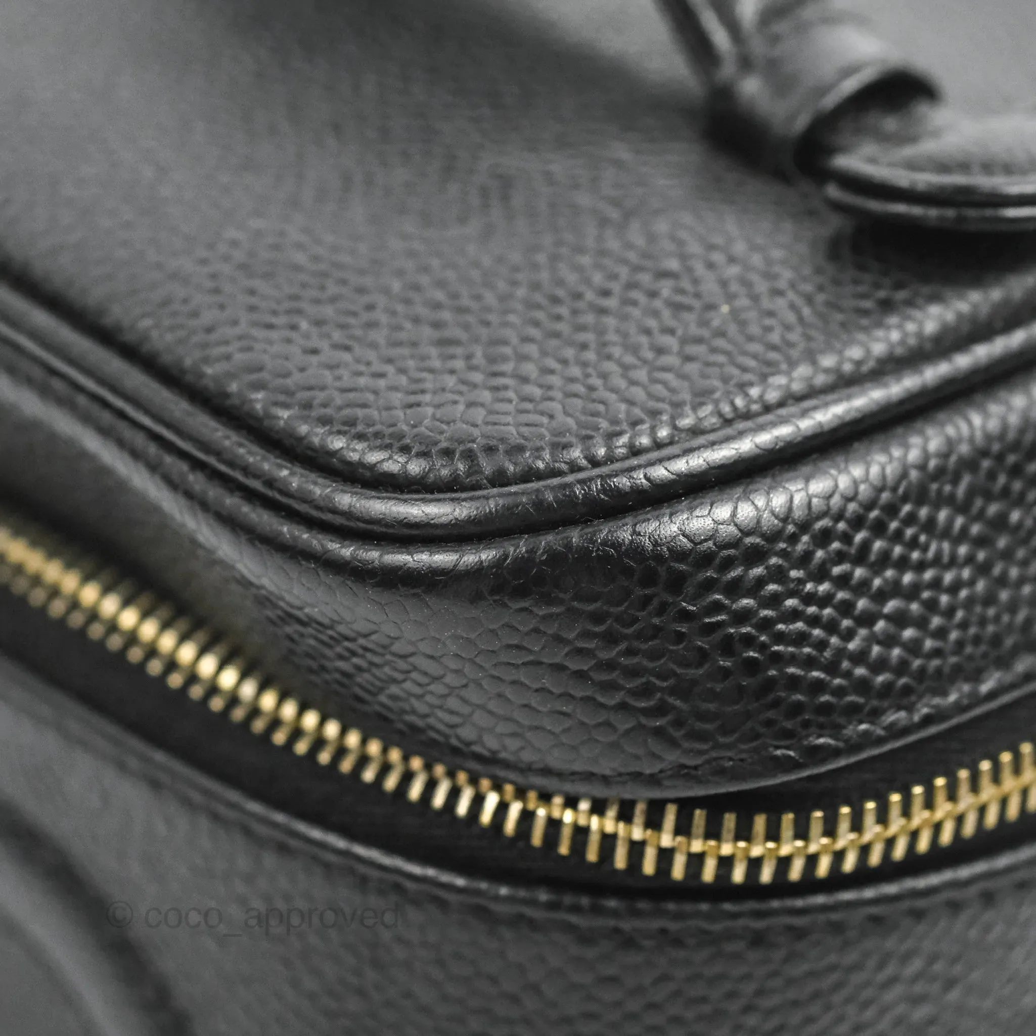 Chanel Vintage Vanity Case Black Caviar Gold Hardware