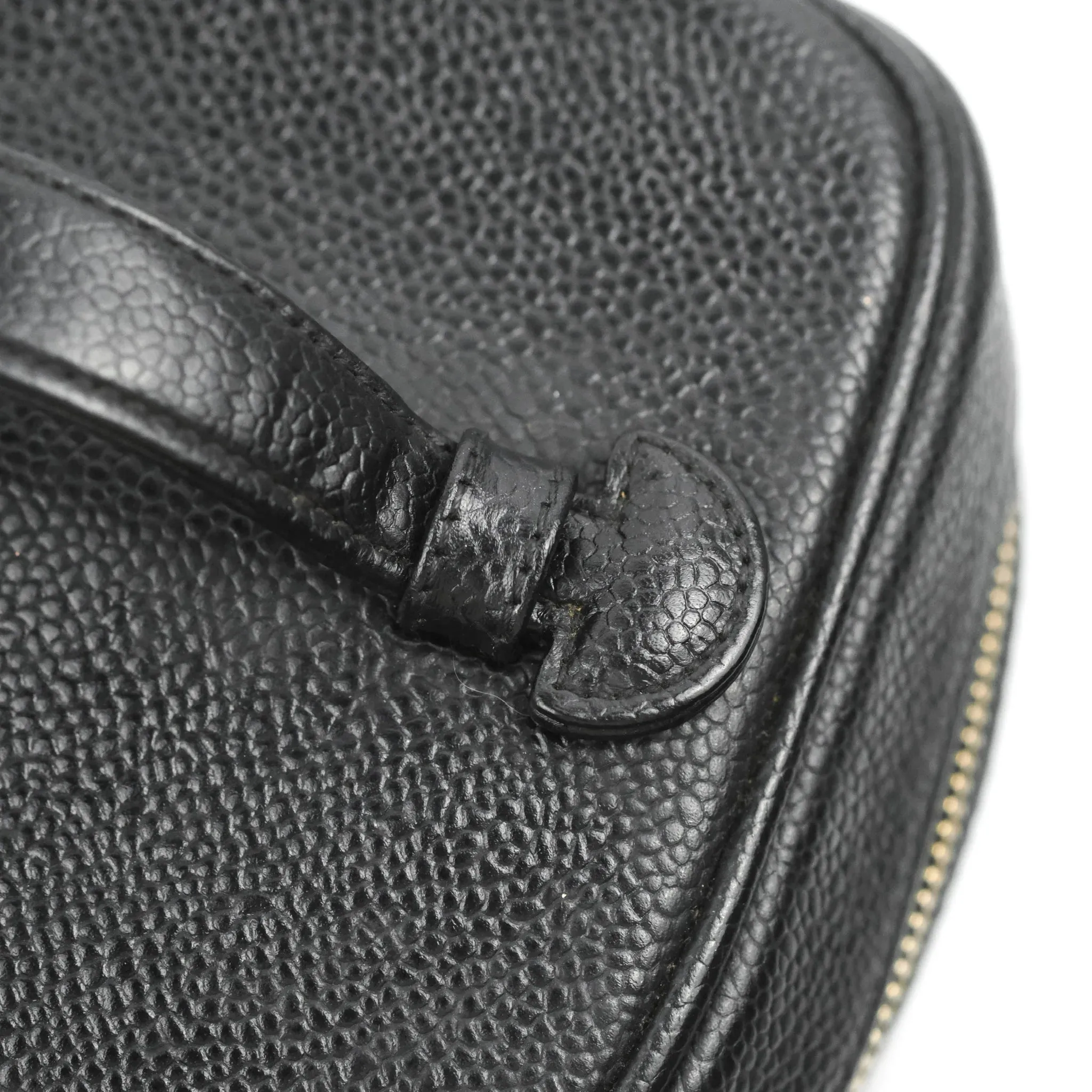 Chanel Vintage Vanity Case Black Caviar Gold Hardware