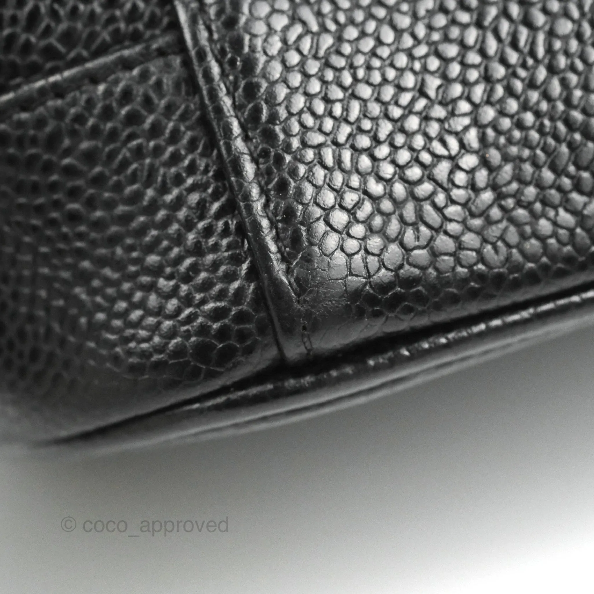 Chanel Vintage Vanity Case Black Caviar Gold Hardware