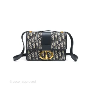 Christian Dior 30 Montaigne Bag Blue Dior Oblique Jacquard Gold Hardware