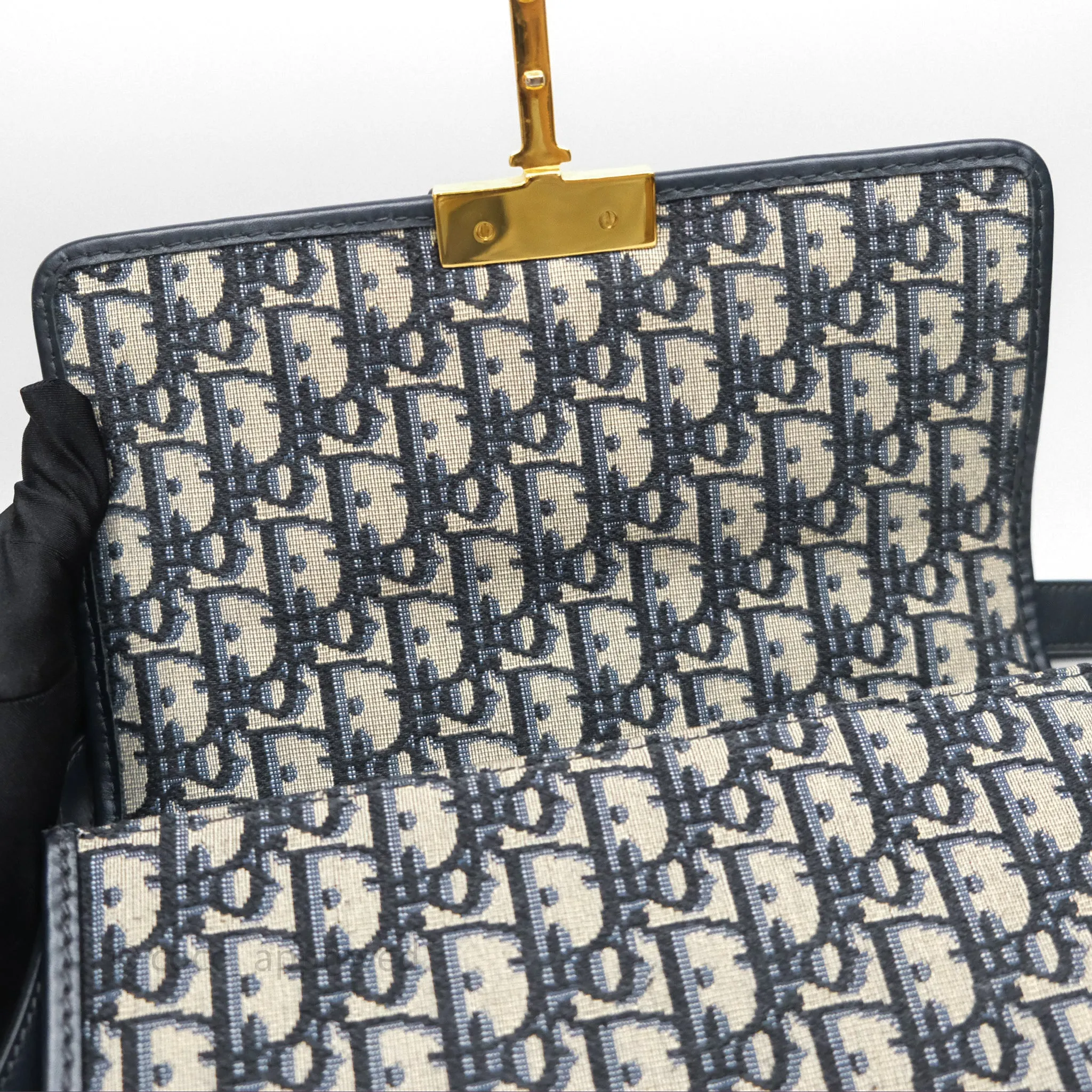 Christian Dior 30 Montaigne Bag Blue Dior Oblique Jacquard Gold Hardware