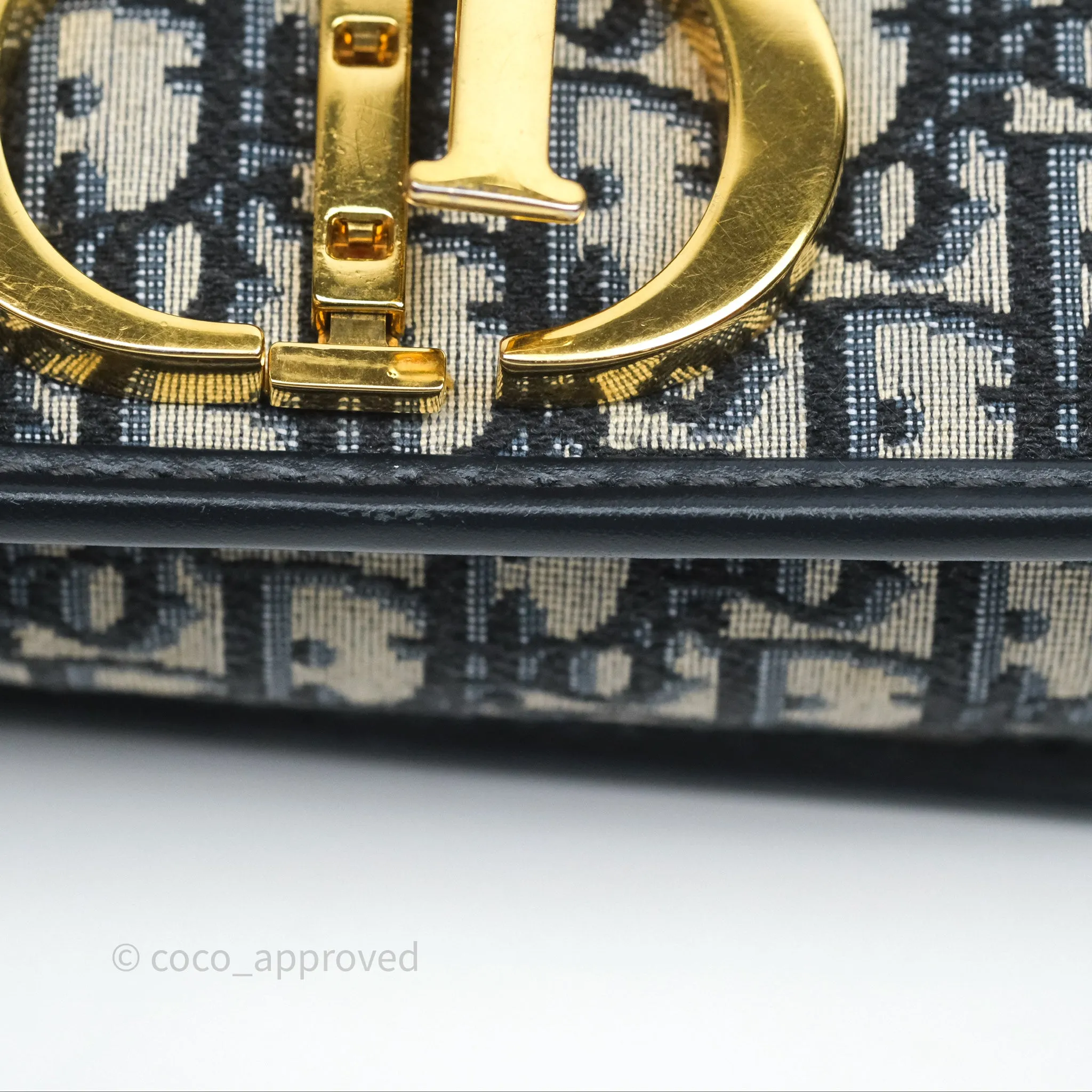 Christian Dior 30 Montaigne Bag Blue Dior Oblique Jacquard Gold Hardware