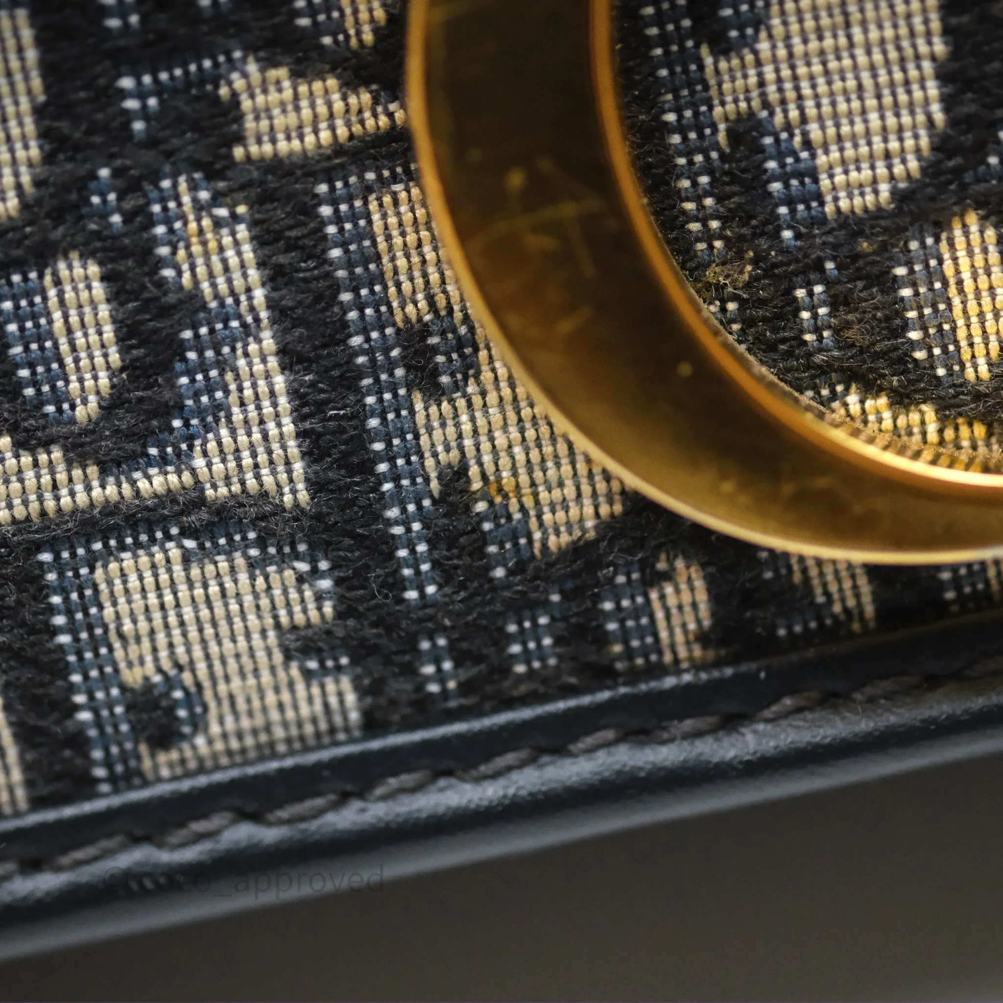 Christian Dior 30 Montaigne Bag Blue Dior Oblique Jacquard Gold Hardware