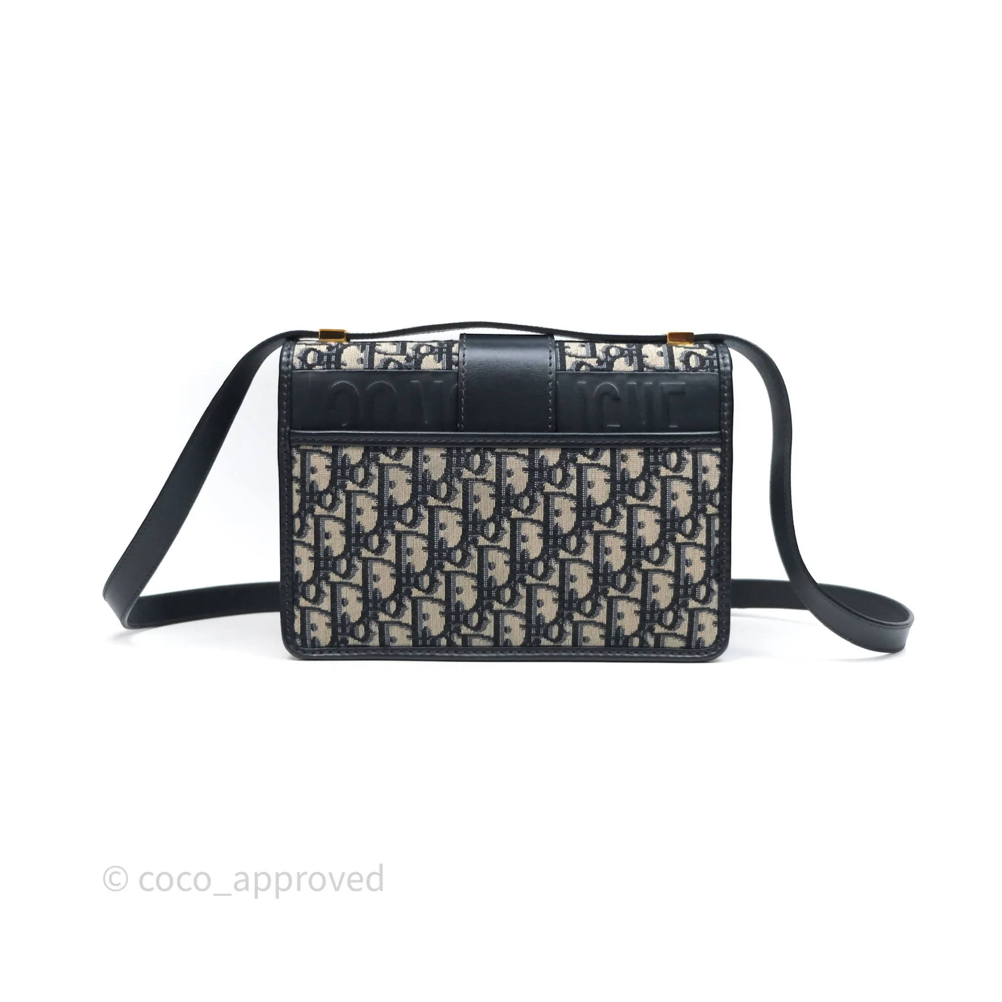 Christian Dior 30 Montaigne Bag Blue Dior Oblique Jacquard Gold Hardware