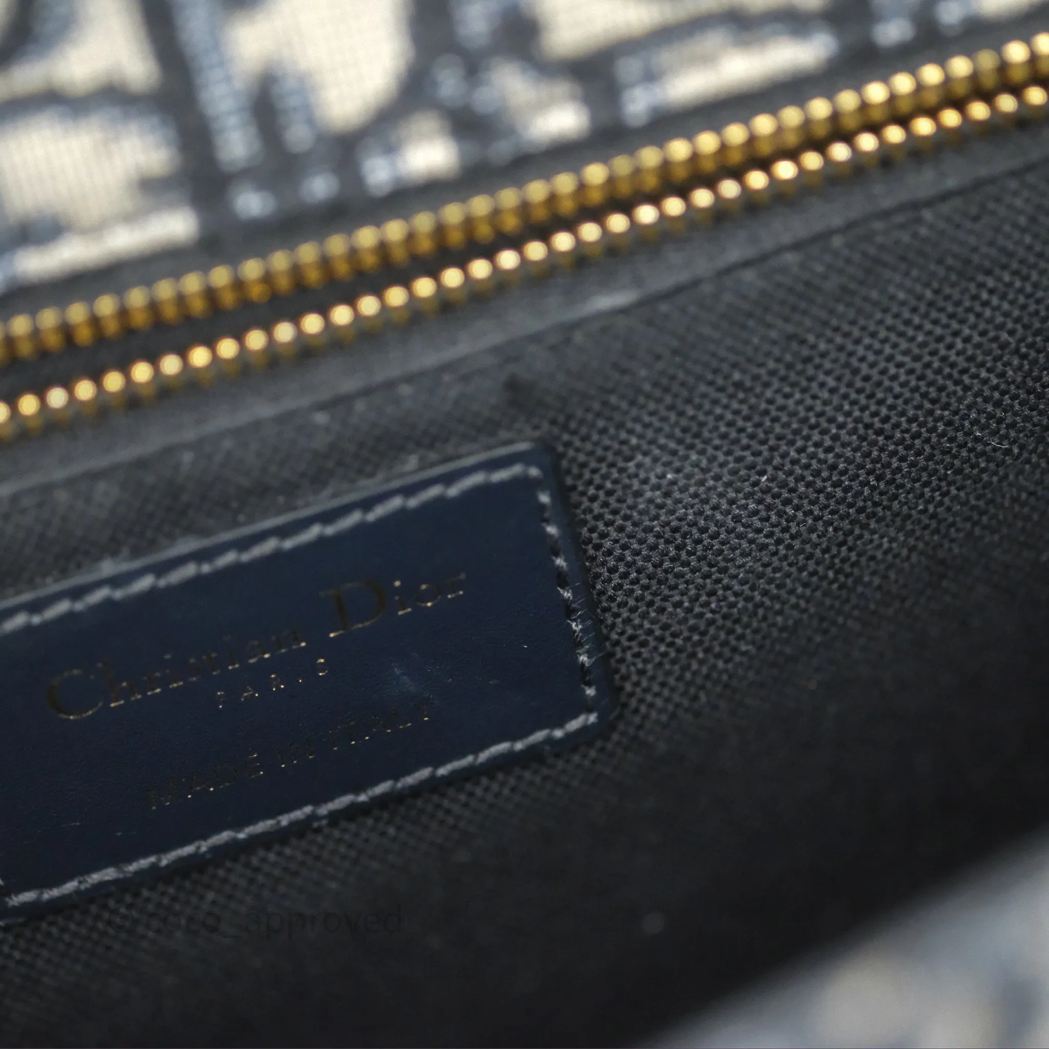 Christian Dior 30 Montaigne Bag Blue Dior Oblique Jacquard Gold Hardware