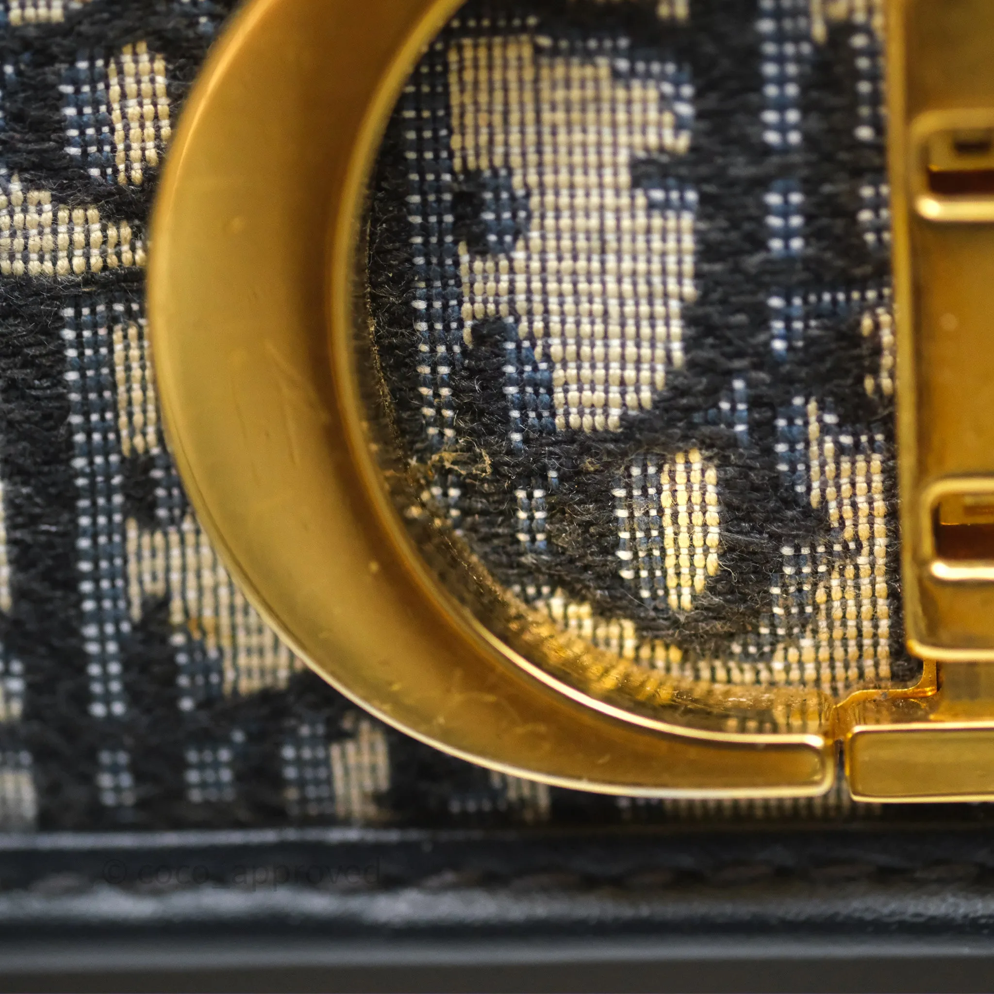 Christian Dior 30 Montaigne Bag Blue Dior Oblique Jacquard Gold Hardware