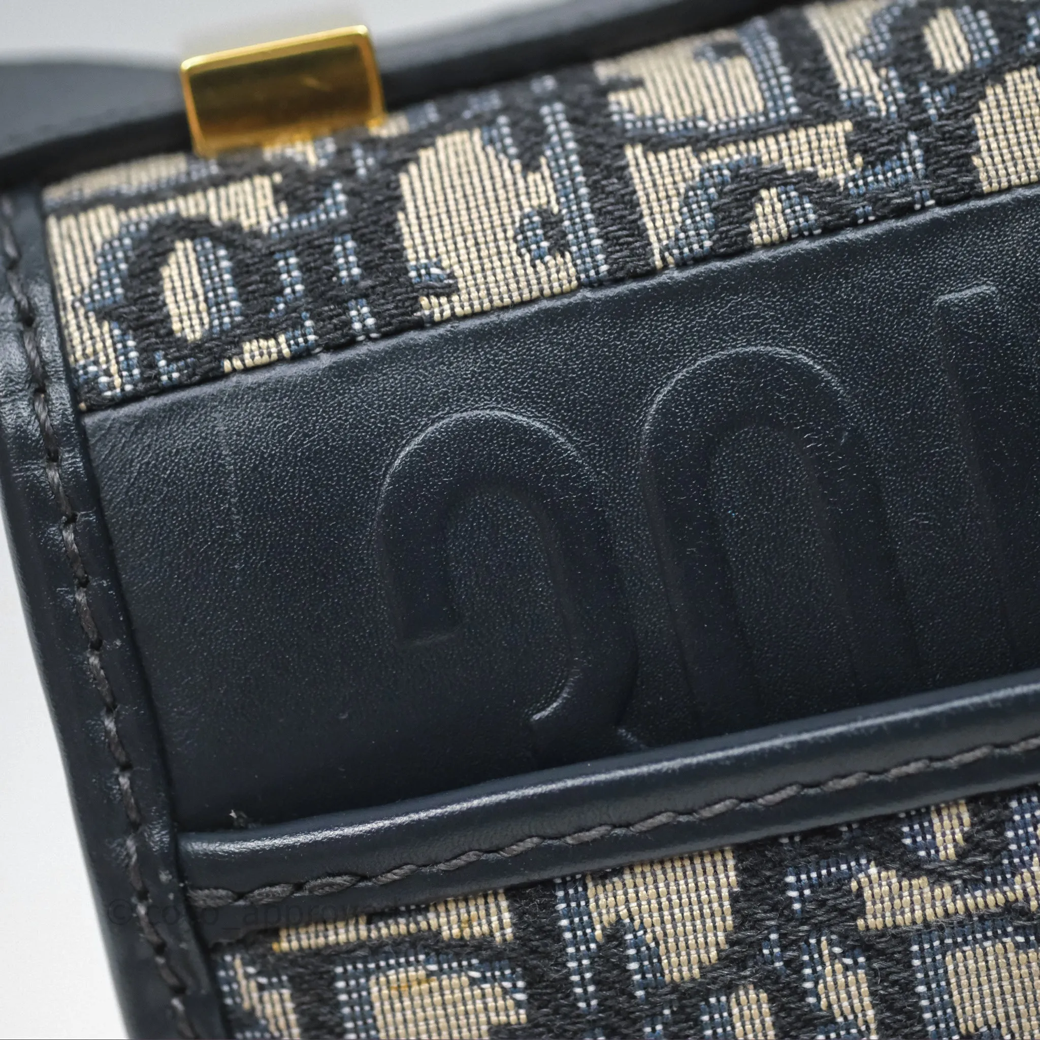 Christian Dior 30 Montaigne Bag Blue Dior Oblique Jacquard Gold Hardware
