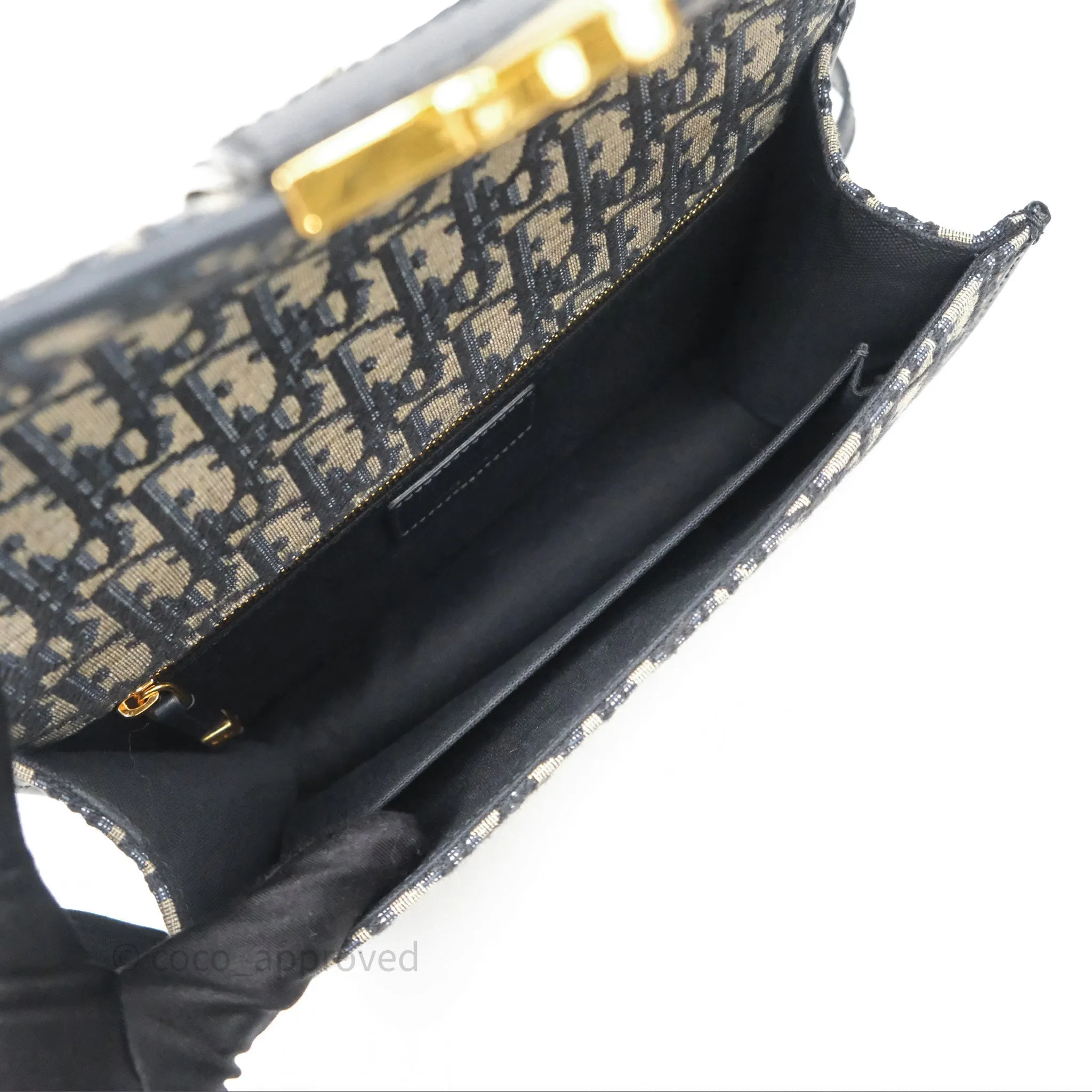Christian Dior 30 Montaigne Chain Bag Blue Dior Oblique Jacquard