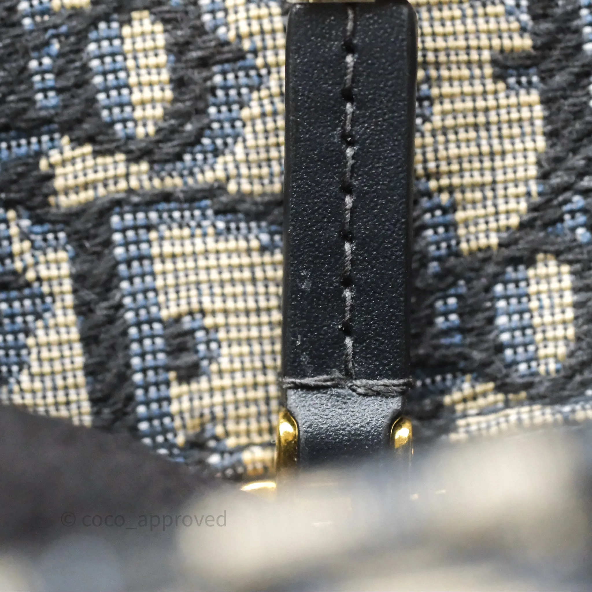 Christian Dior 30 Montaigne Chain Bag Blue Dior Oblique Jacquard