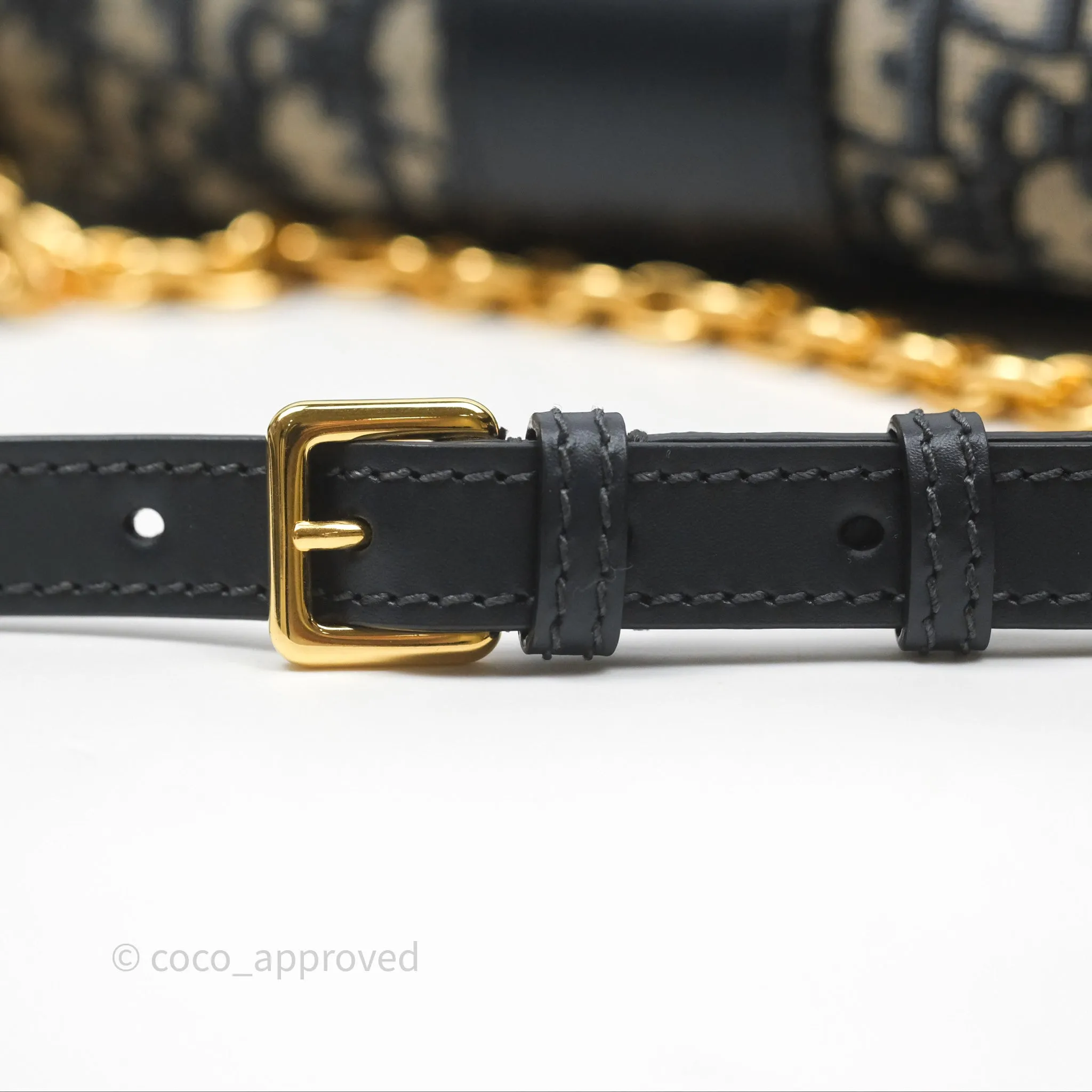 Christian Dior 30 Montaigne Chain Bag Blue Dior Oblique Jacquard