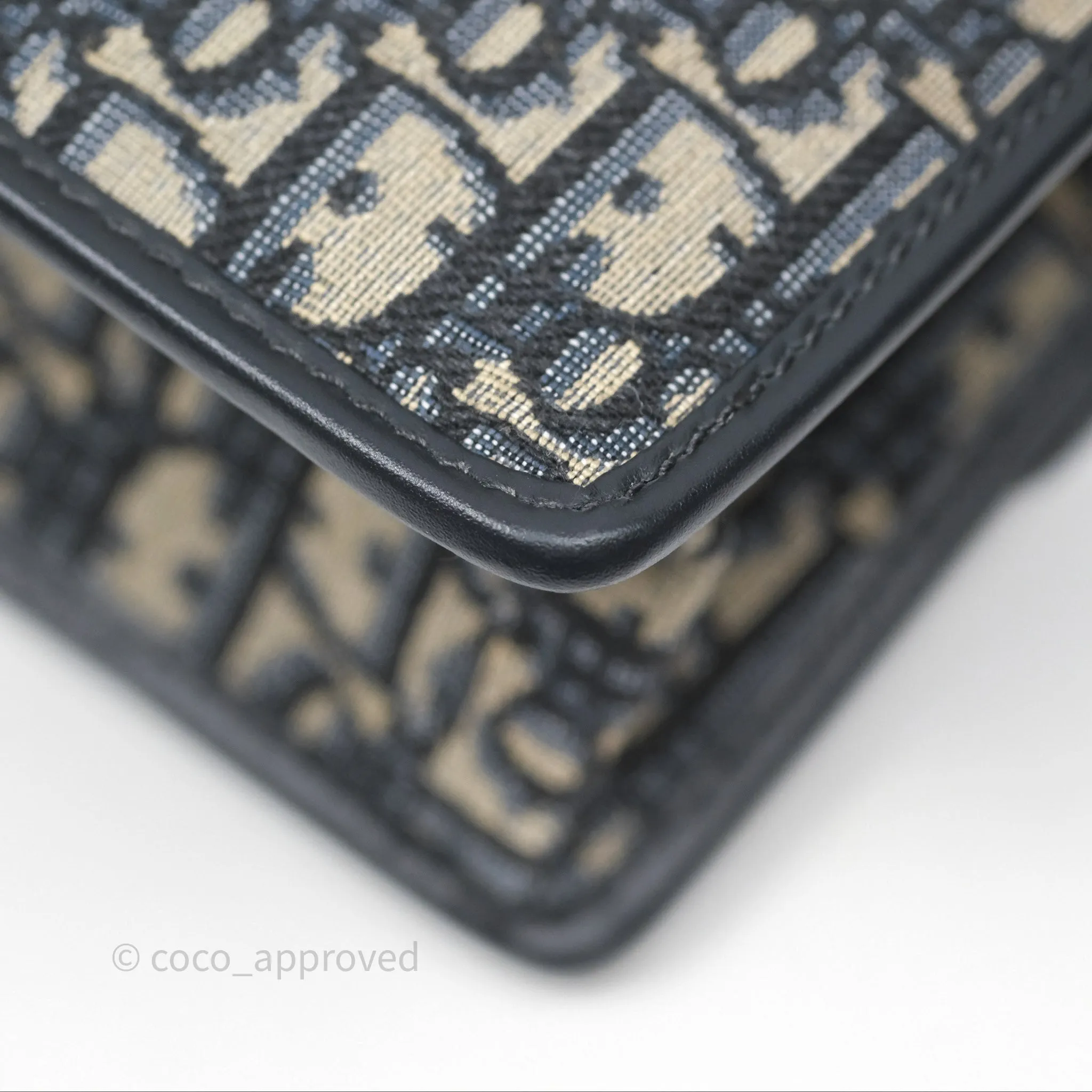 Christian Dior 30 Montaigne Chain Bag Blue Dior Oblique Jacquard
