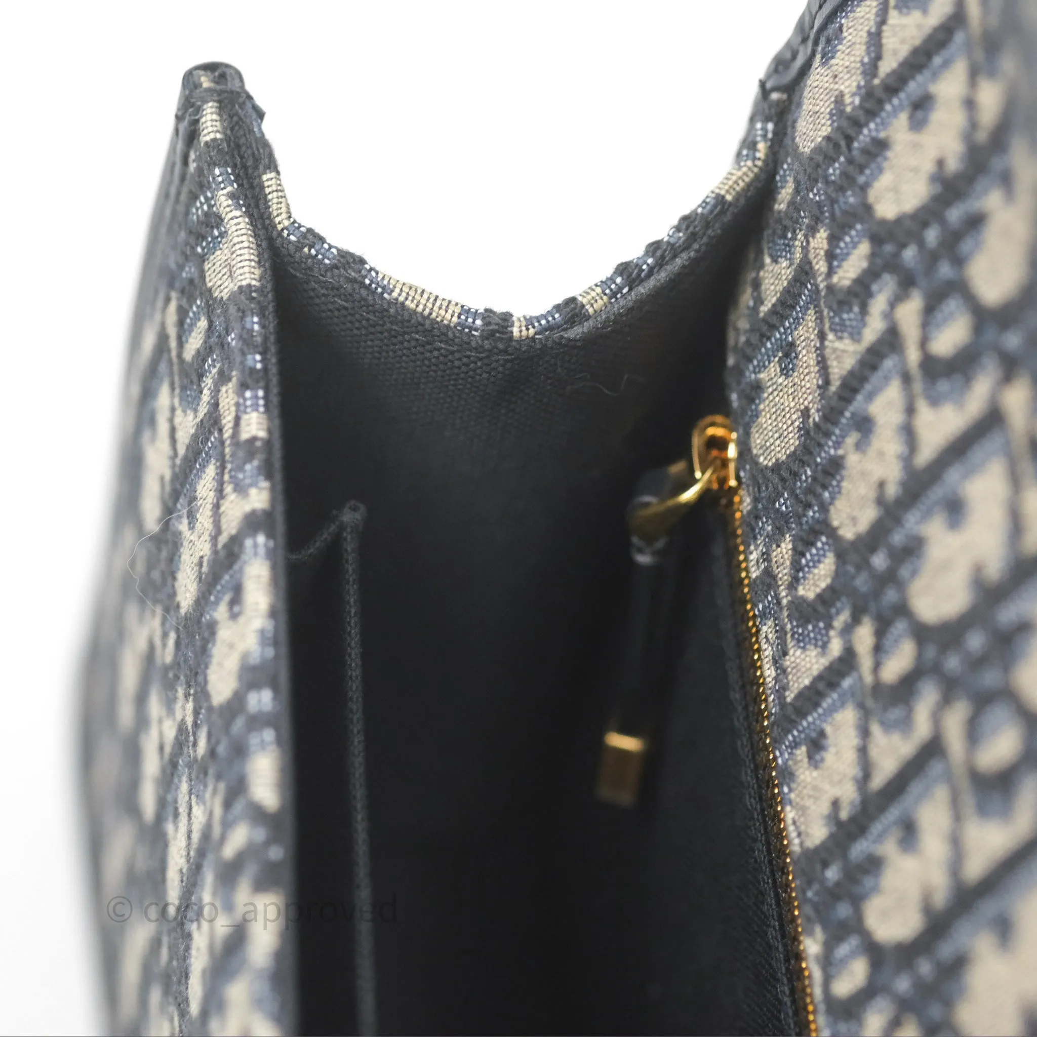 Christian Dior 30 Montaigne Chain Bag Blue Dior Oblique Jacquard