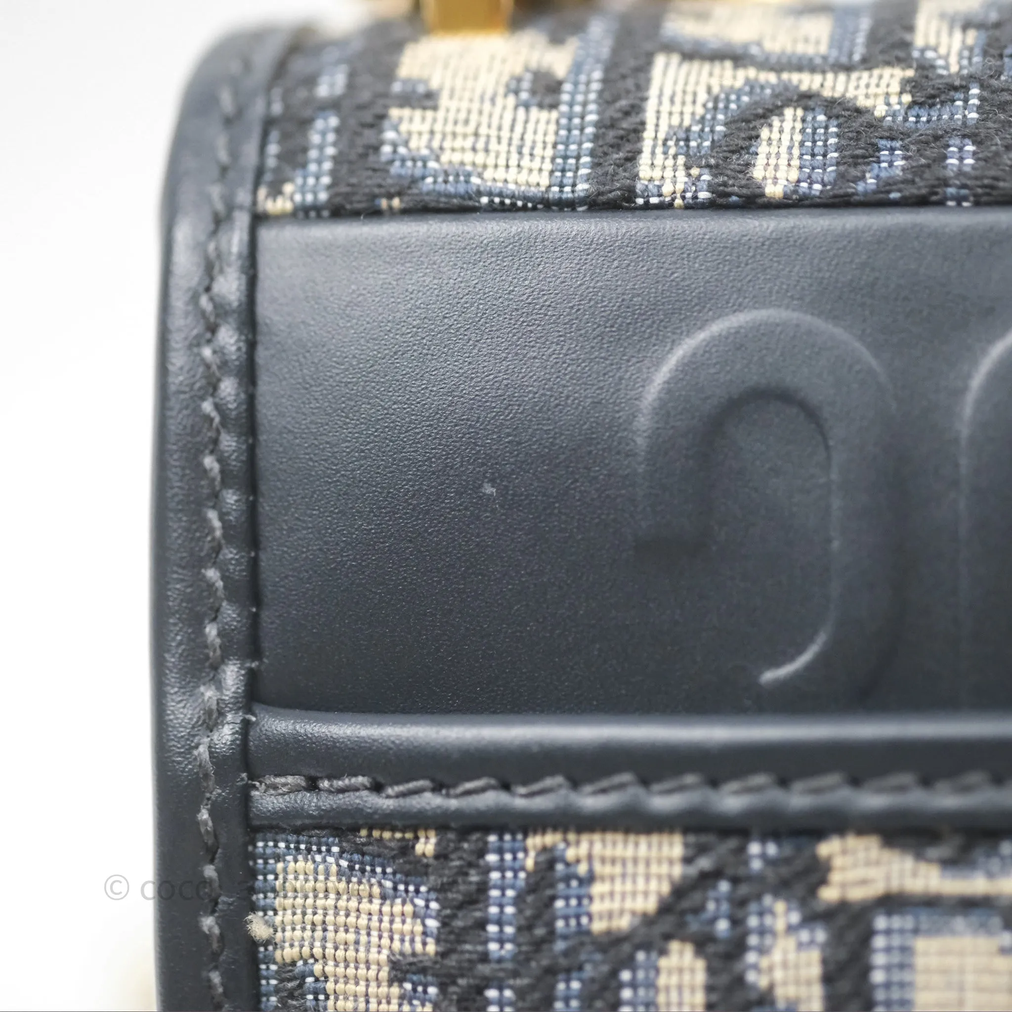 Christian Dior 30 Montaigne Chain Bag Blue Dior Oblique Jacquard