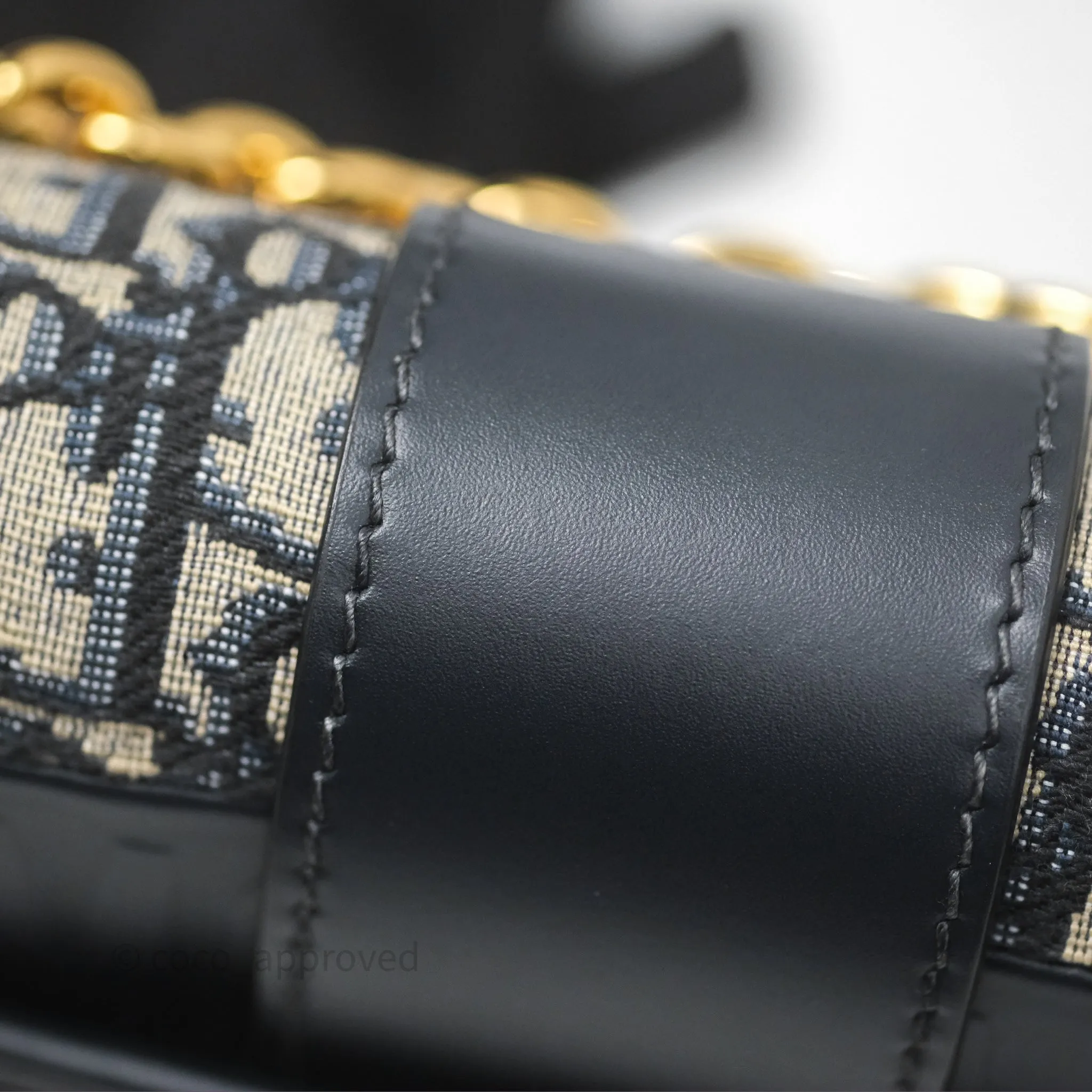 Christian Dior 30 Montaigne Chain Bag Blue Dior Oblique Jacquard
