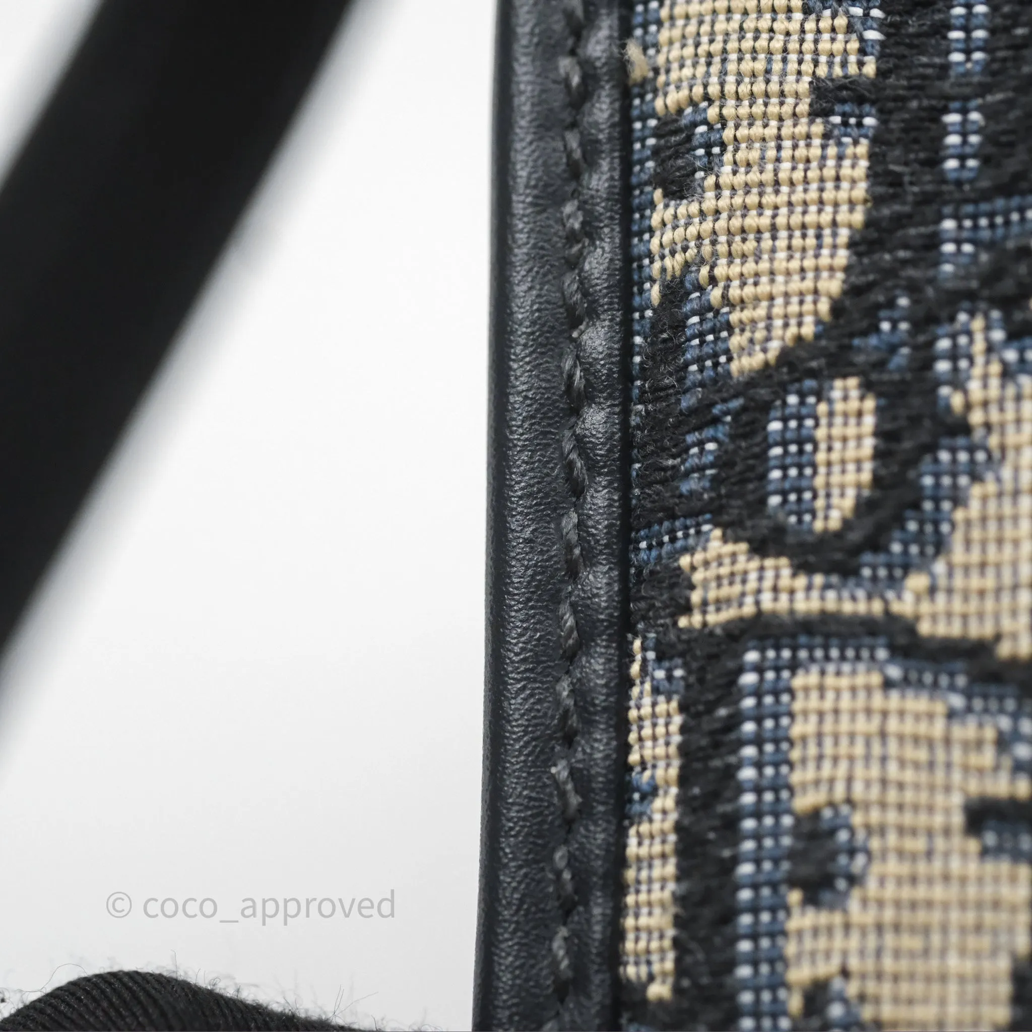 Christian Dior 30 Montaigne Chain Bag Blue Dior Oblique Jacquard