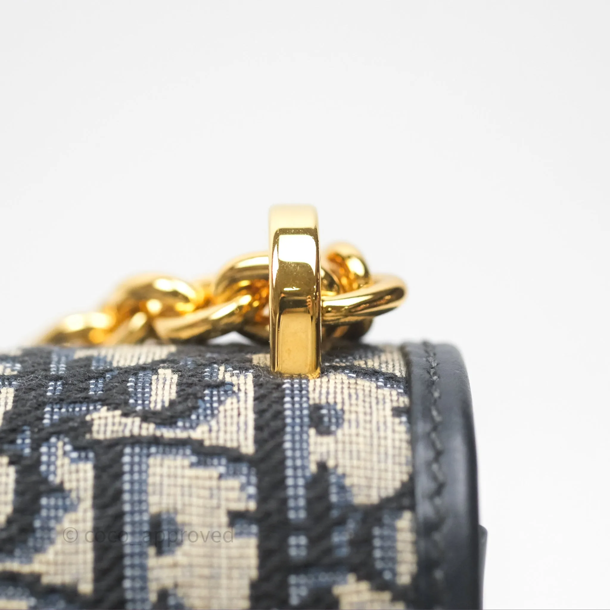 Christian Dior 30 Montaigne Chain Bag Blue Dior Oblique Jacquard
