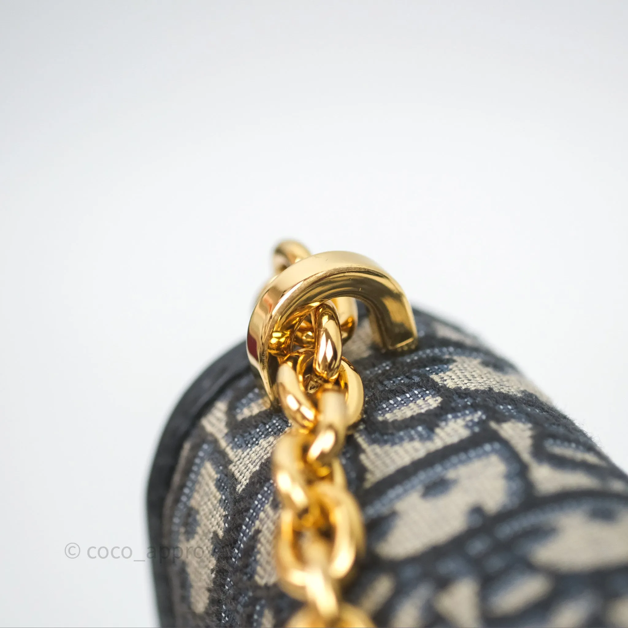 Christian Dior 30 Montaigne with Chain Blue Dior Oblique Jacquard
