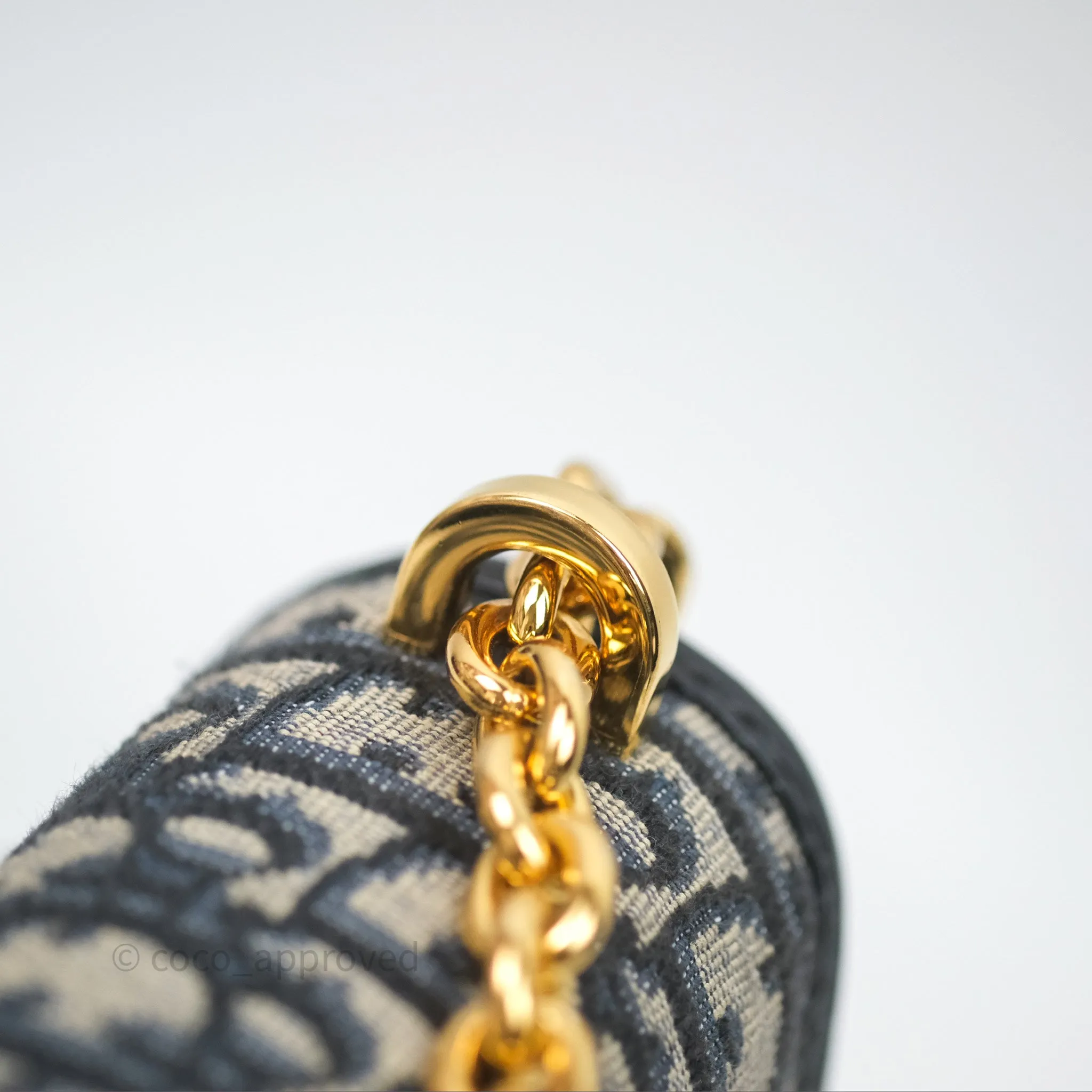 Christian Dior 30 Montaigne with Chain Blue Dior Oblique Jacquard