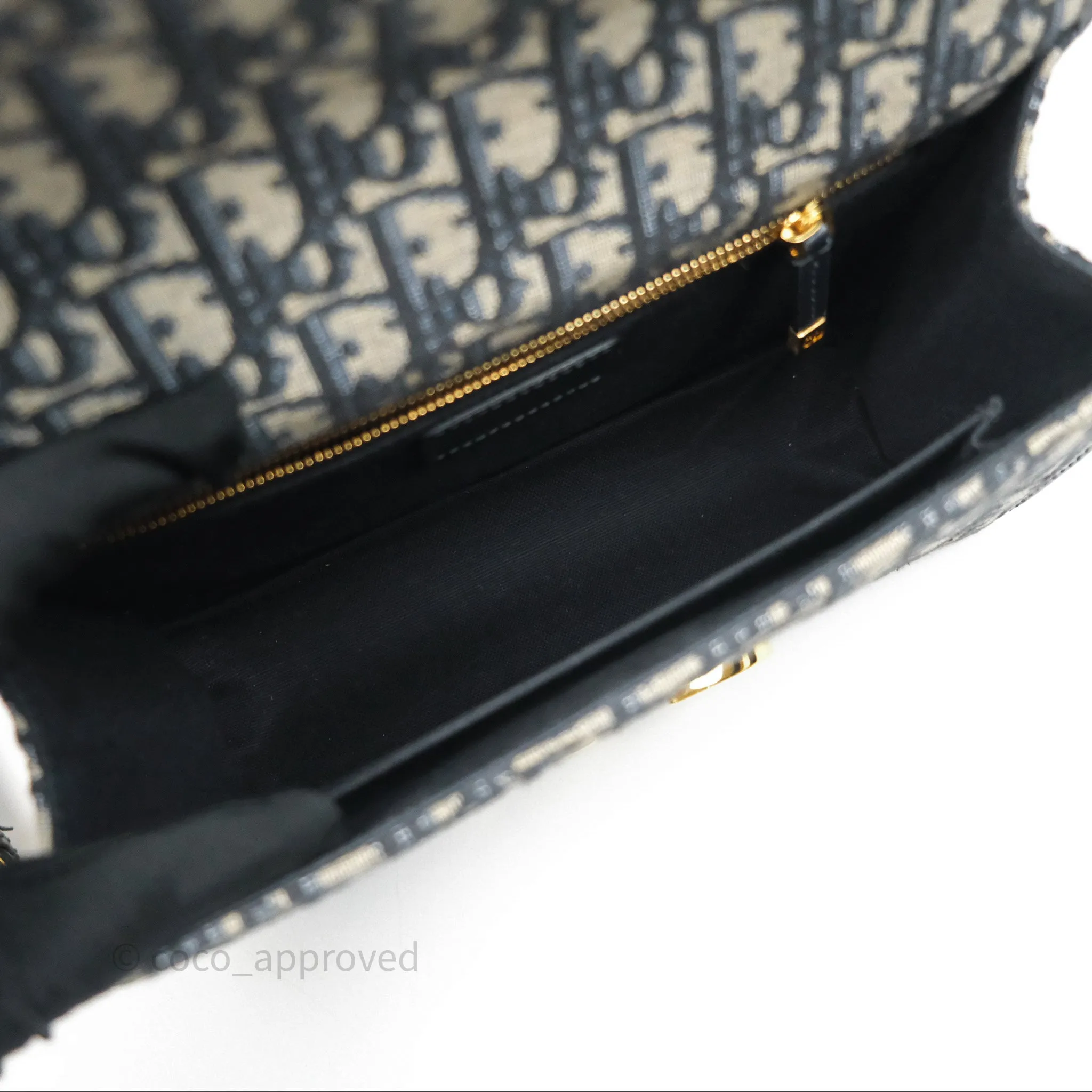 Christian Dior 30 Montaigne with Chain Blue Dior Oblique Jacquard