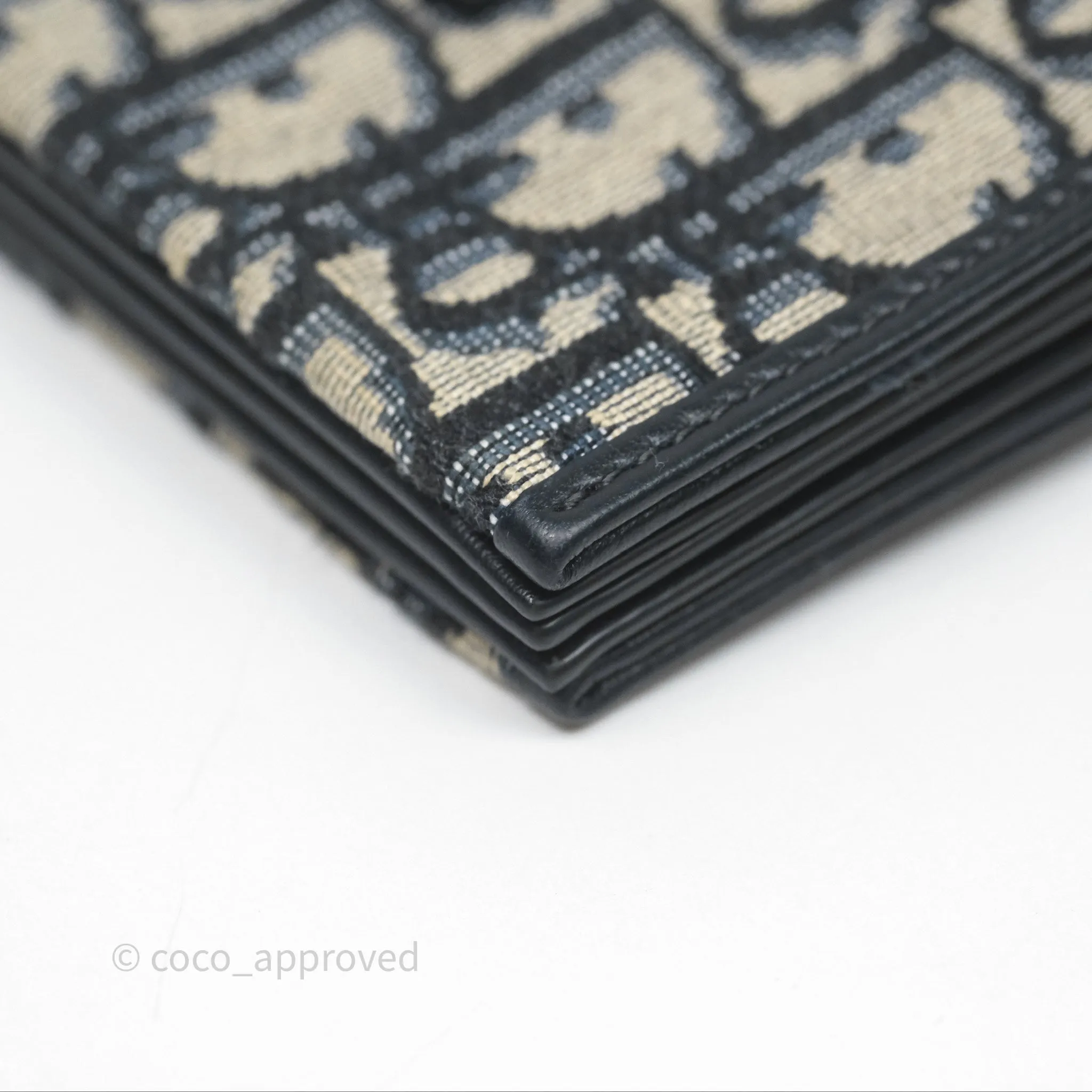 Christian Dior 5-Gusset Card Holder Blue Dior Oblique Jacquard